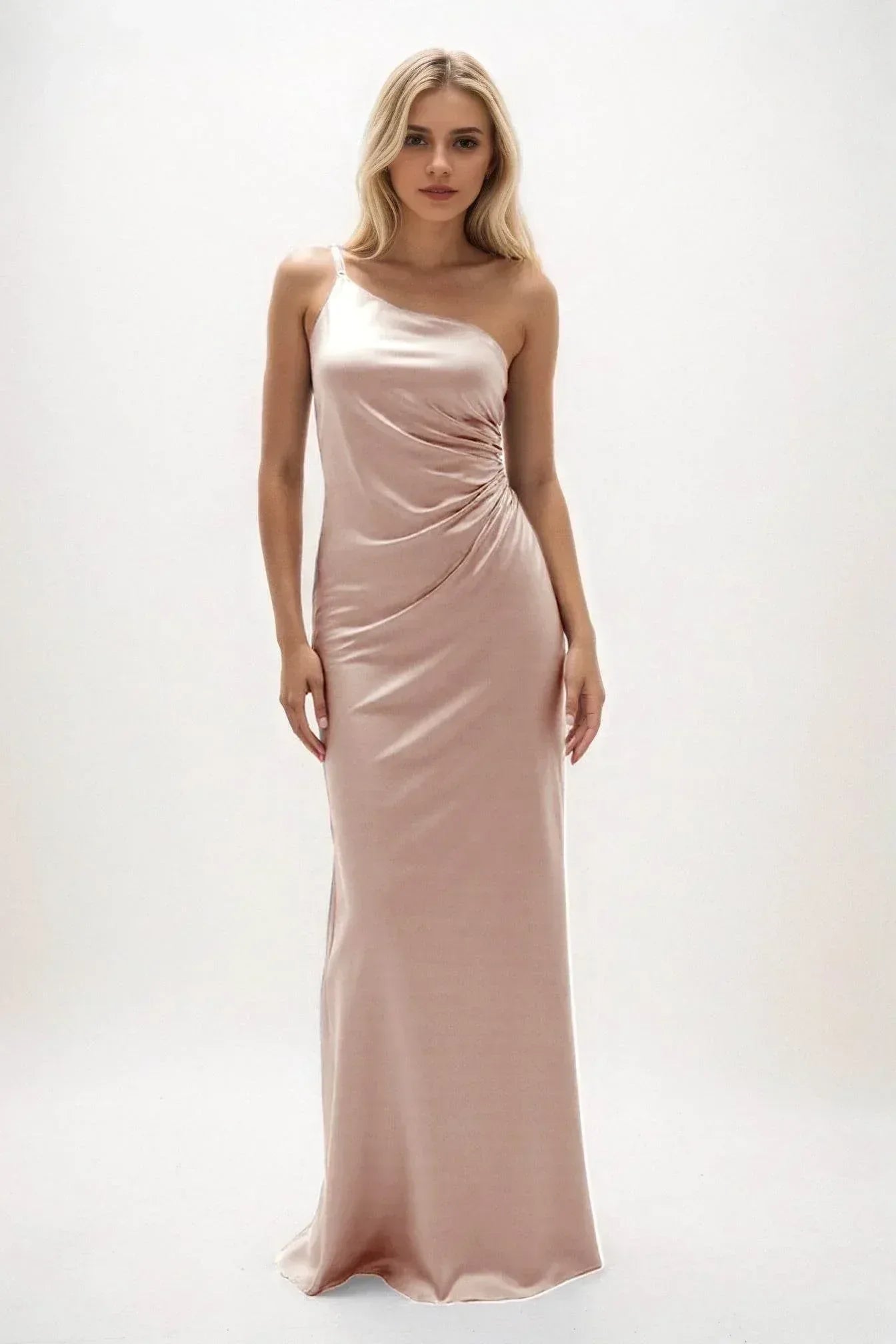 Sheath-Column Maxi Luxe Satin Dress CB0843CS