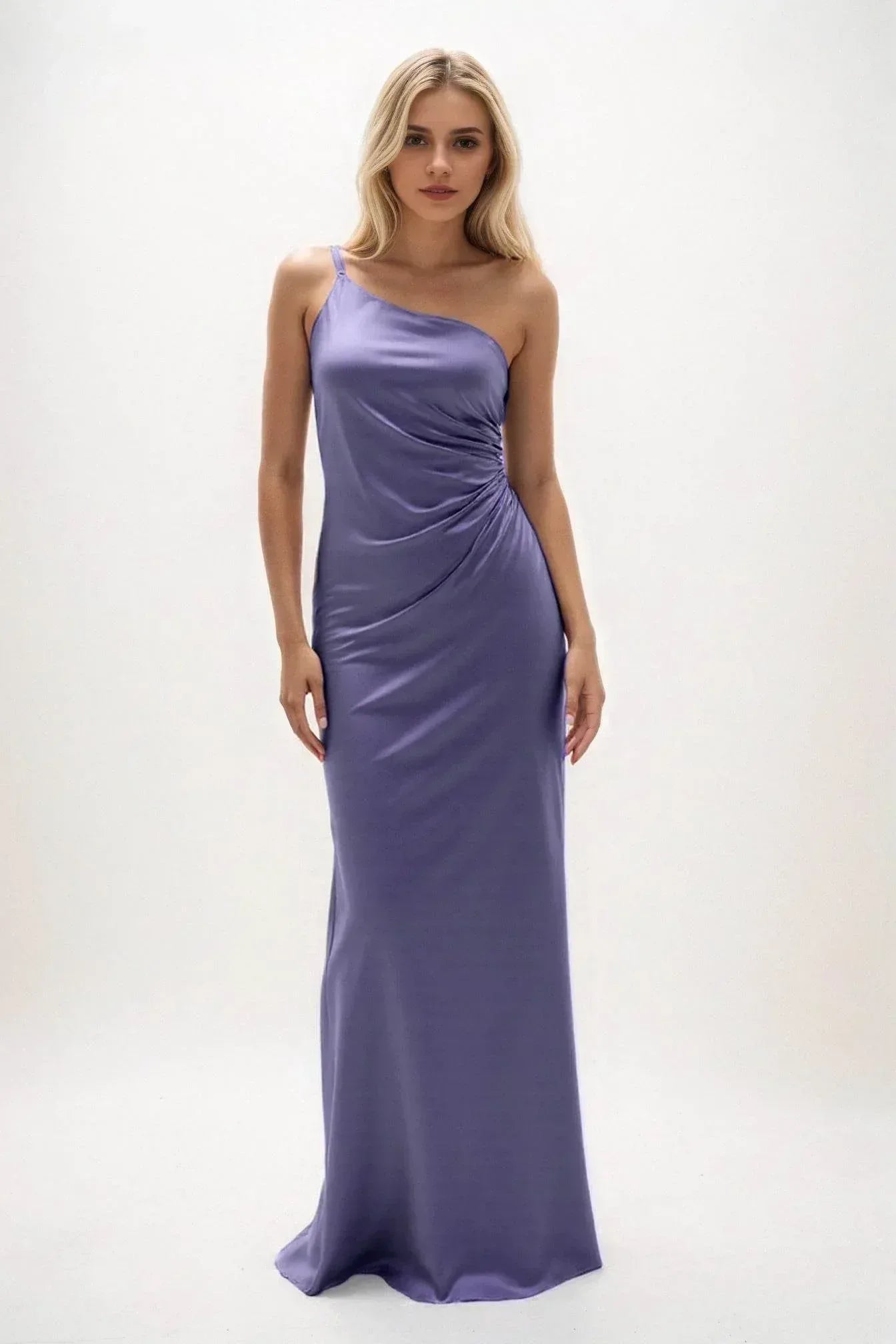 Sheath-Column Maxi Luxe Satin Dress CB0843CS