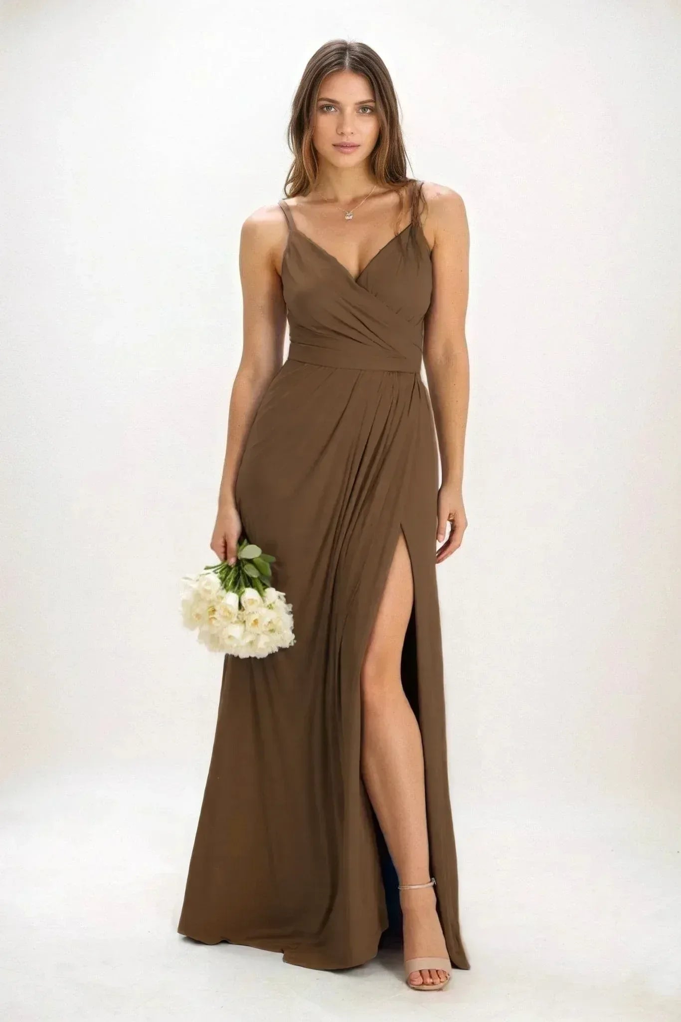 A-Line Maxi Luxe Satin Dress CB0844CS