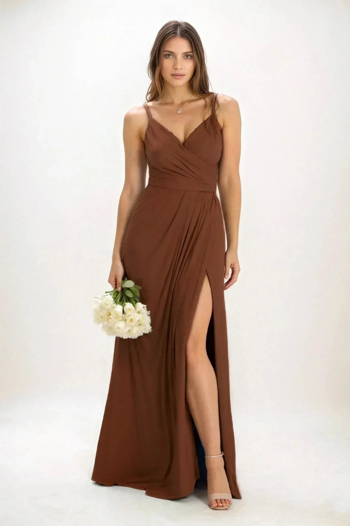A-Line Maxi Luxe Satin Dress CB0844CS