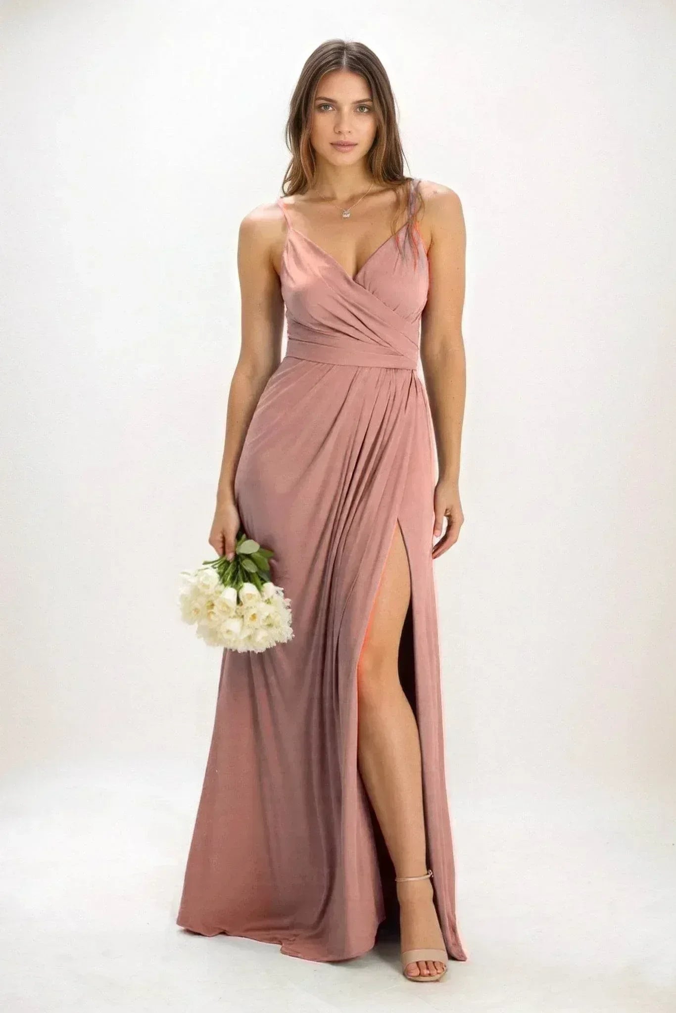A-Line Maxi Luxe Satin Dress CB0844CS