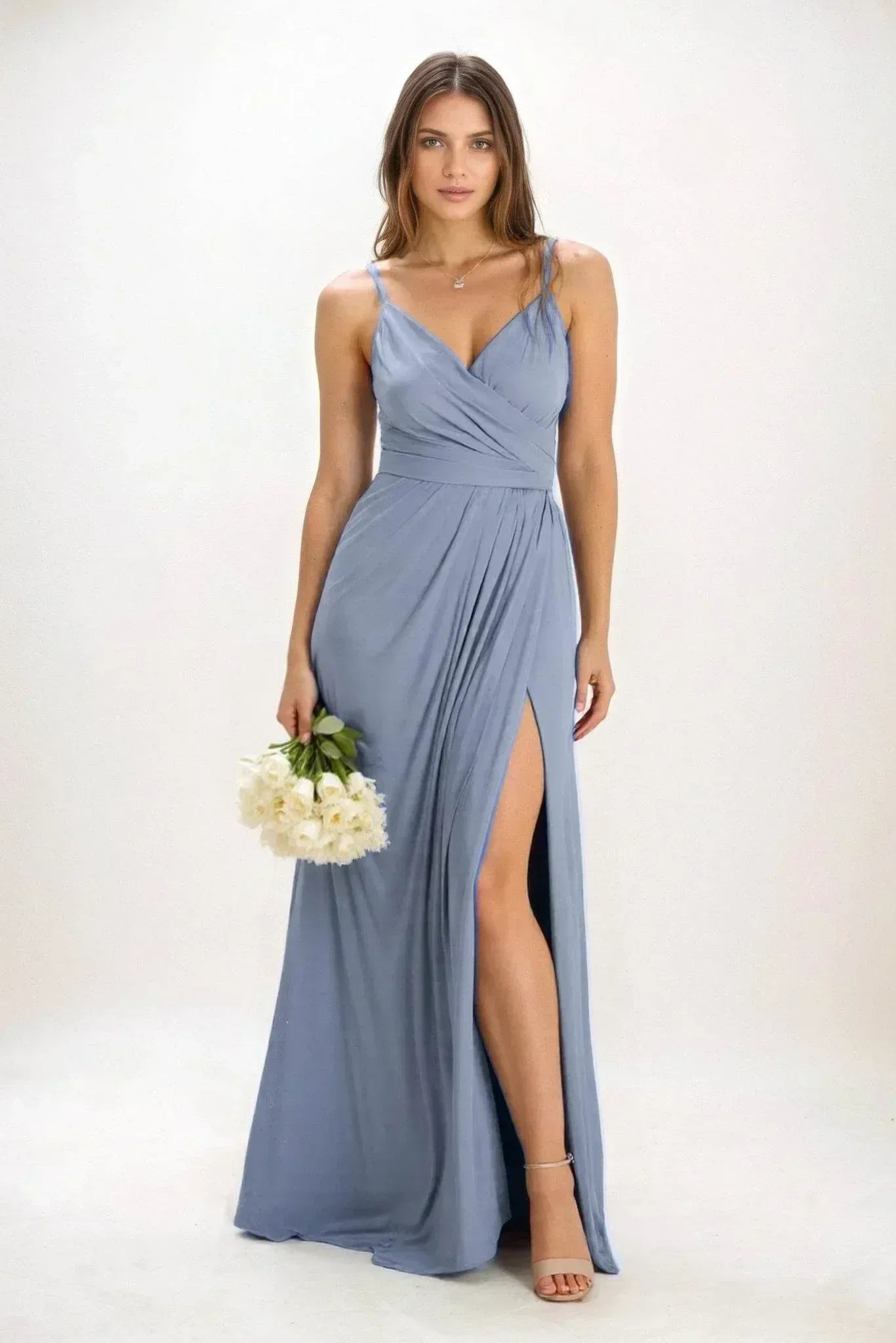 A-Line Maxi Luxe Satin Dress CB0844CS