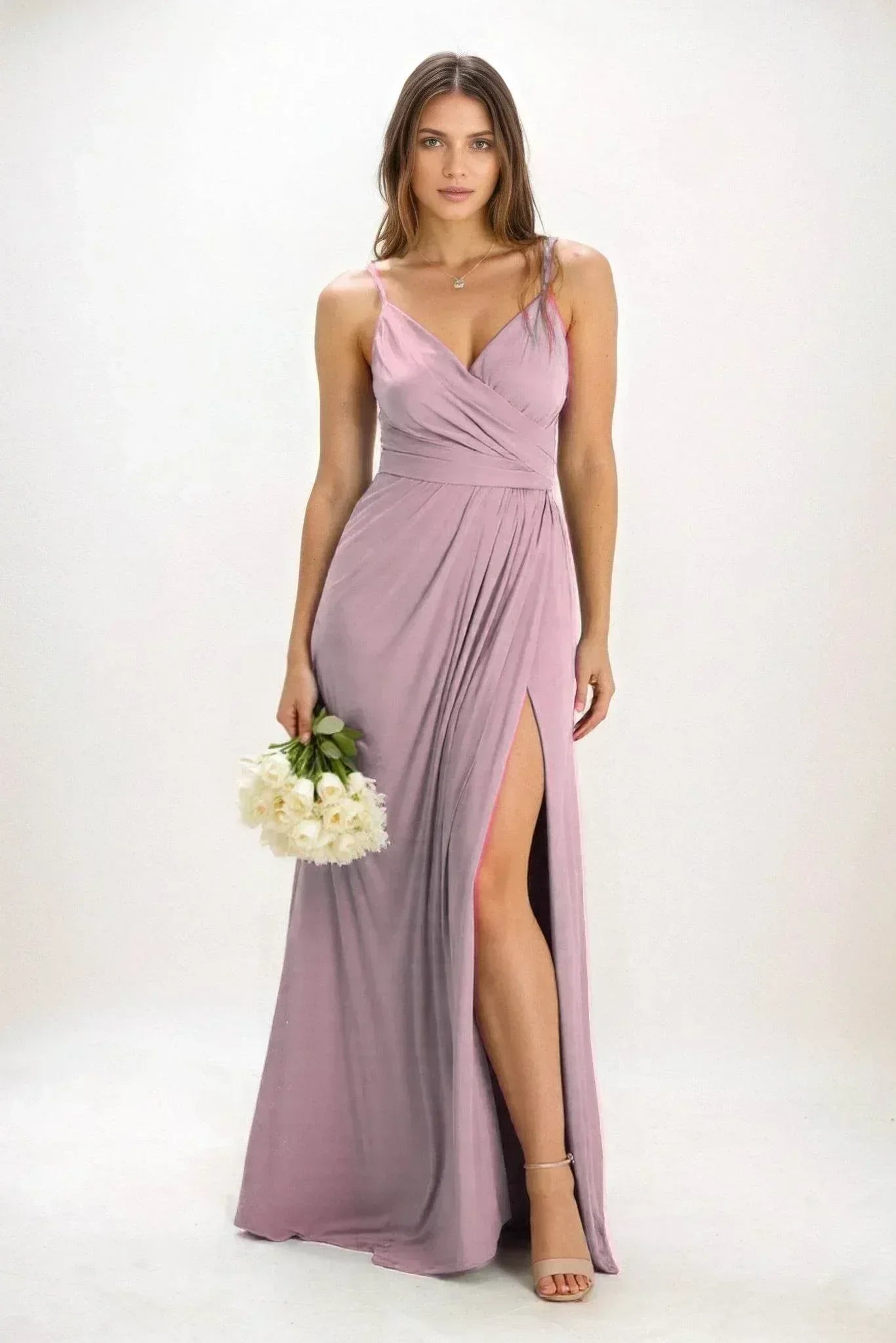 A-Line Maxi Luxe Satin Dress CB0844CS