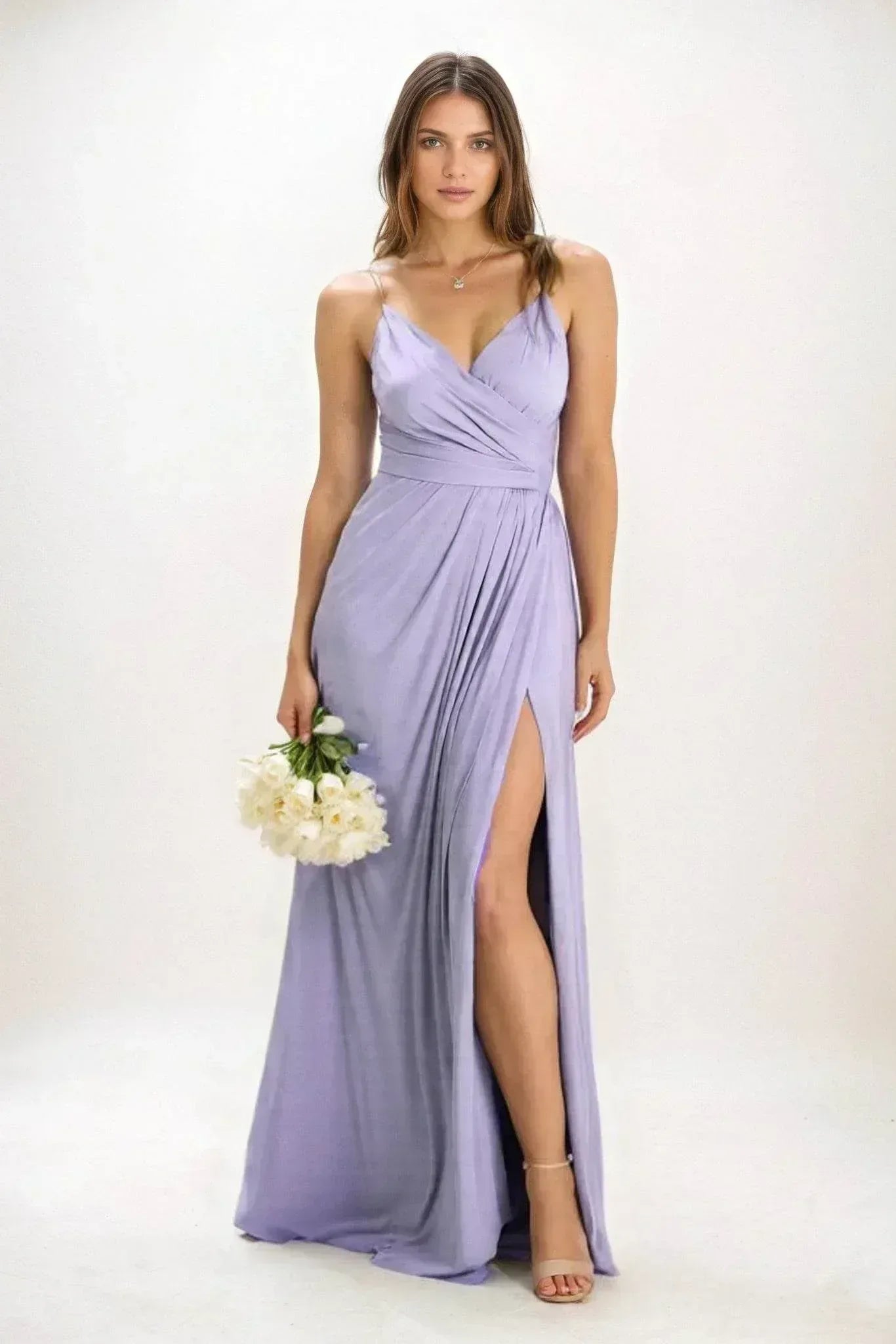 A-Line Maxi Luxe Satin Dress CB0844CS