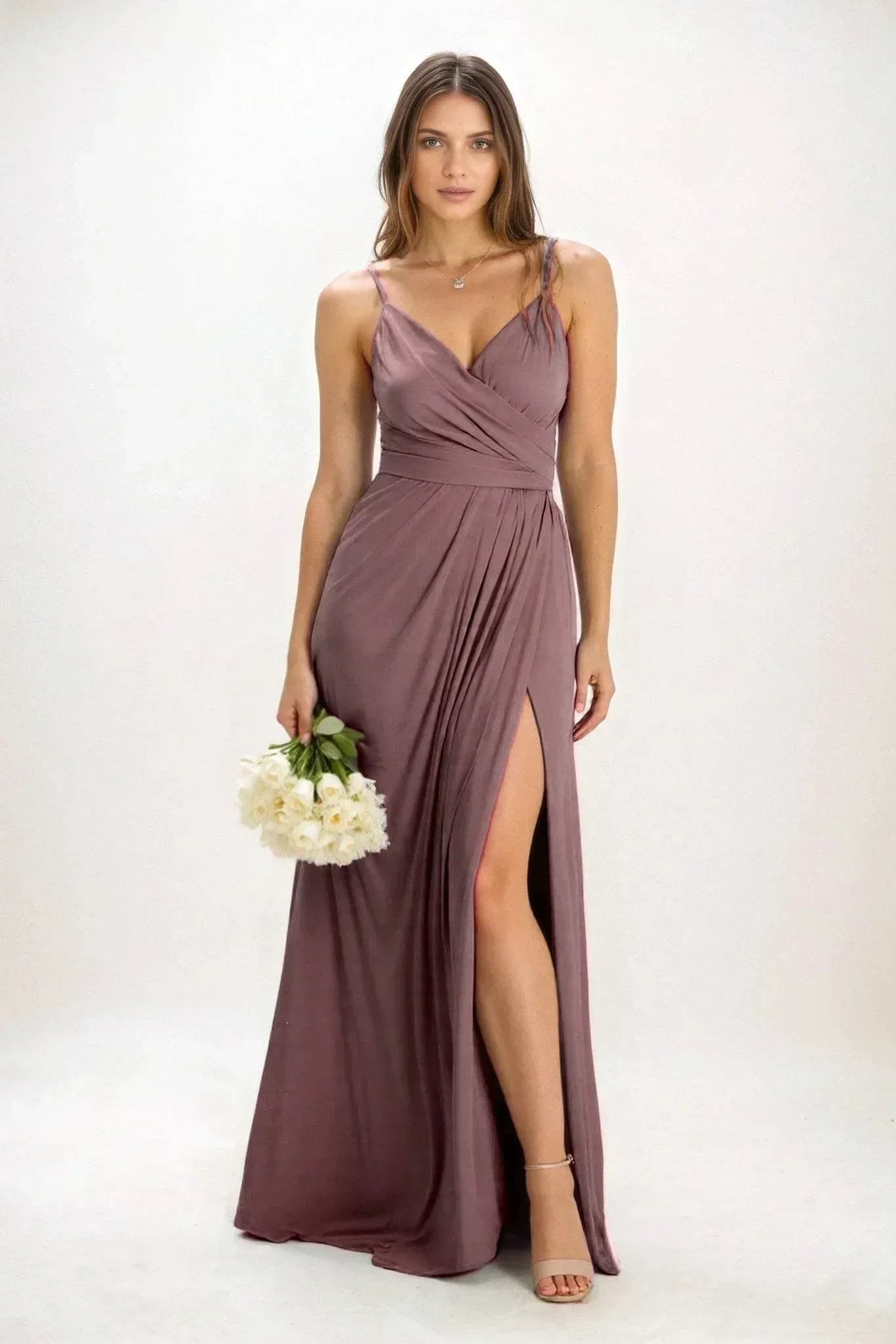 A-Line Maxi Luxe Satin Dress CB0844CS