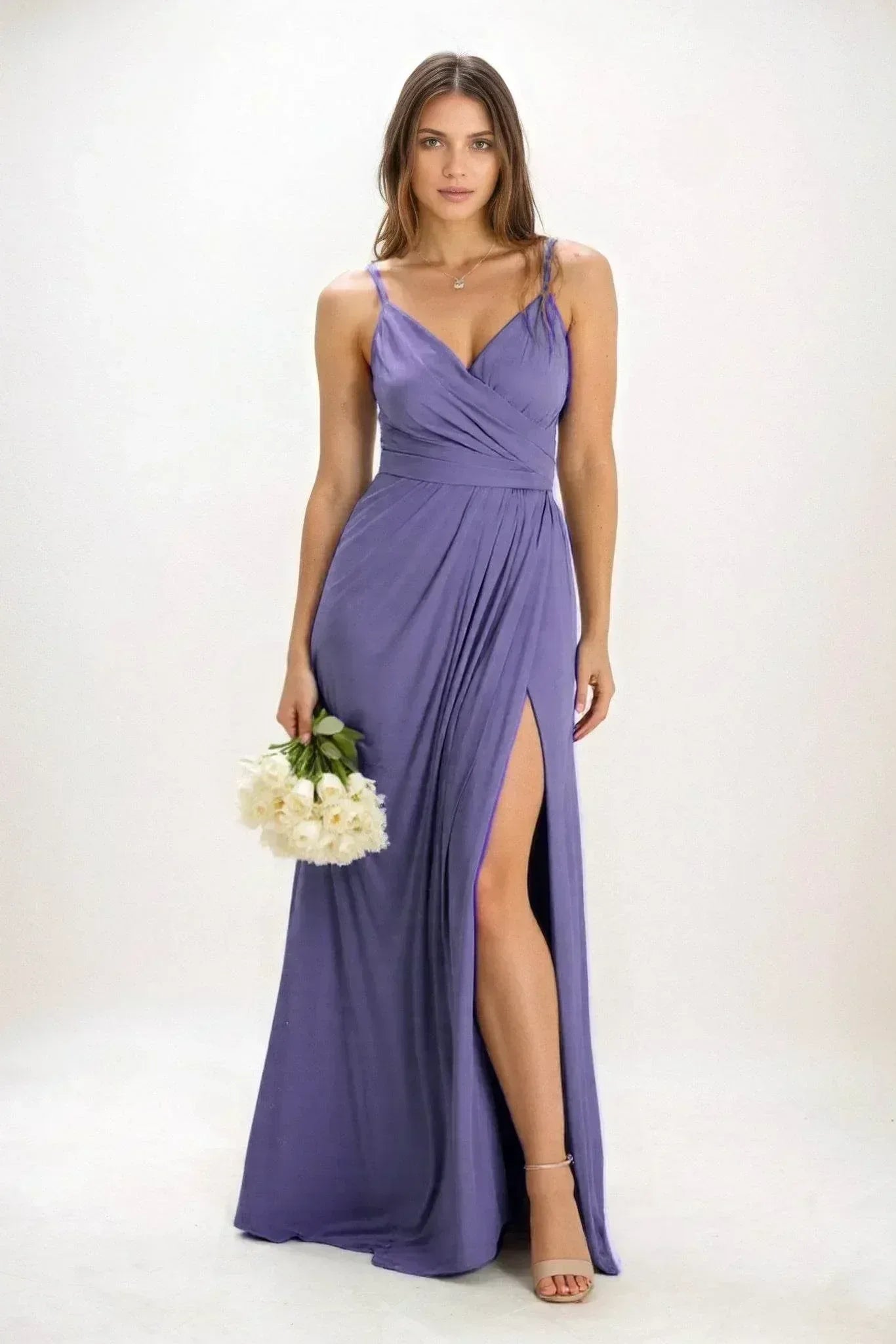 A-Line Maxi Luxe Satin Dress CB0844CS