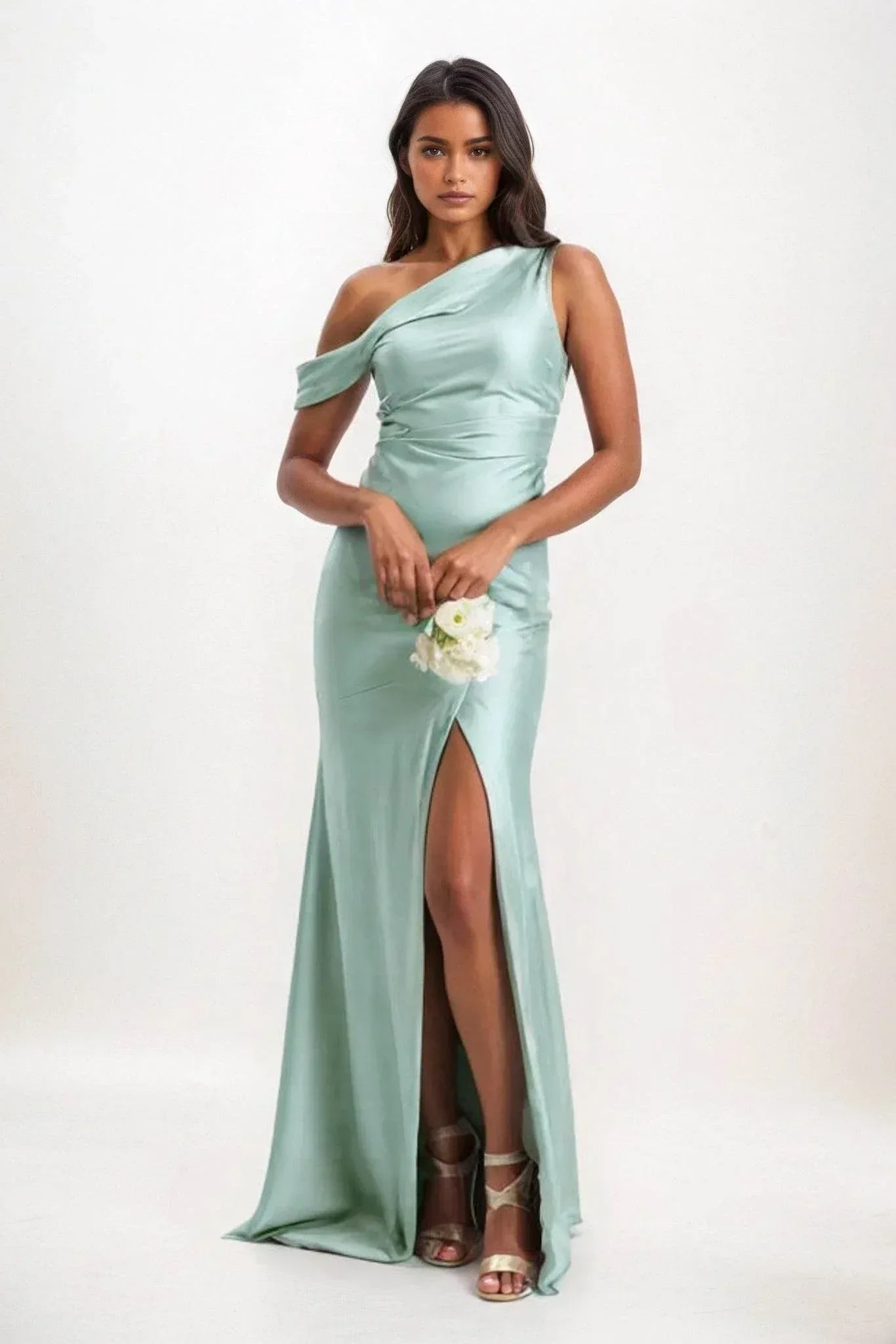 Sheath-Column Maxi Luxe Satin Dress CB0845CS