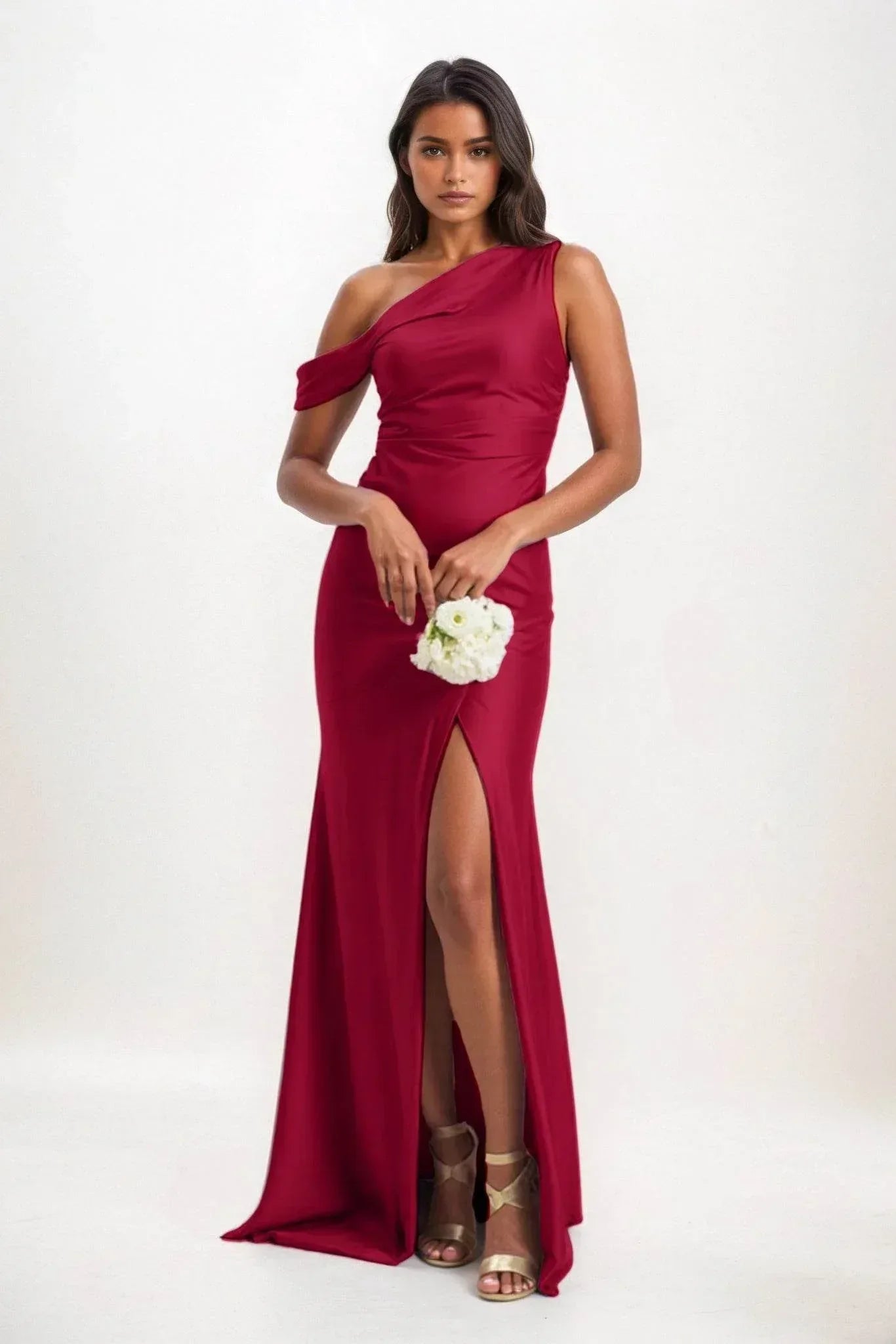 Sheath-Column Maxi Luxe Satin Dress CB0845CS