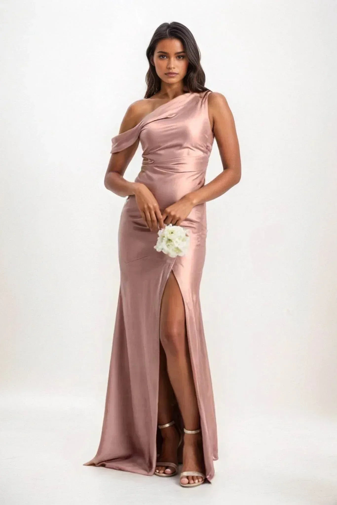 Sheath-Column Maxi Luxe Satin Dress CB0845CS