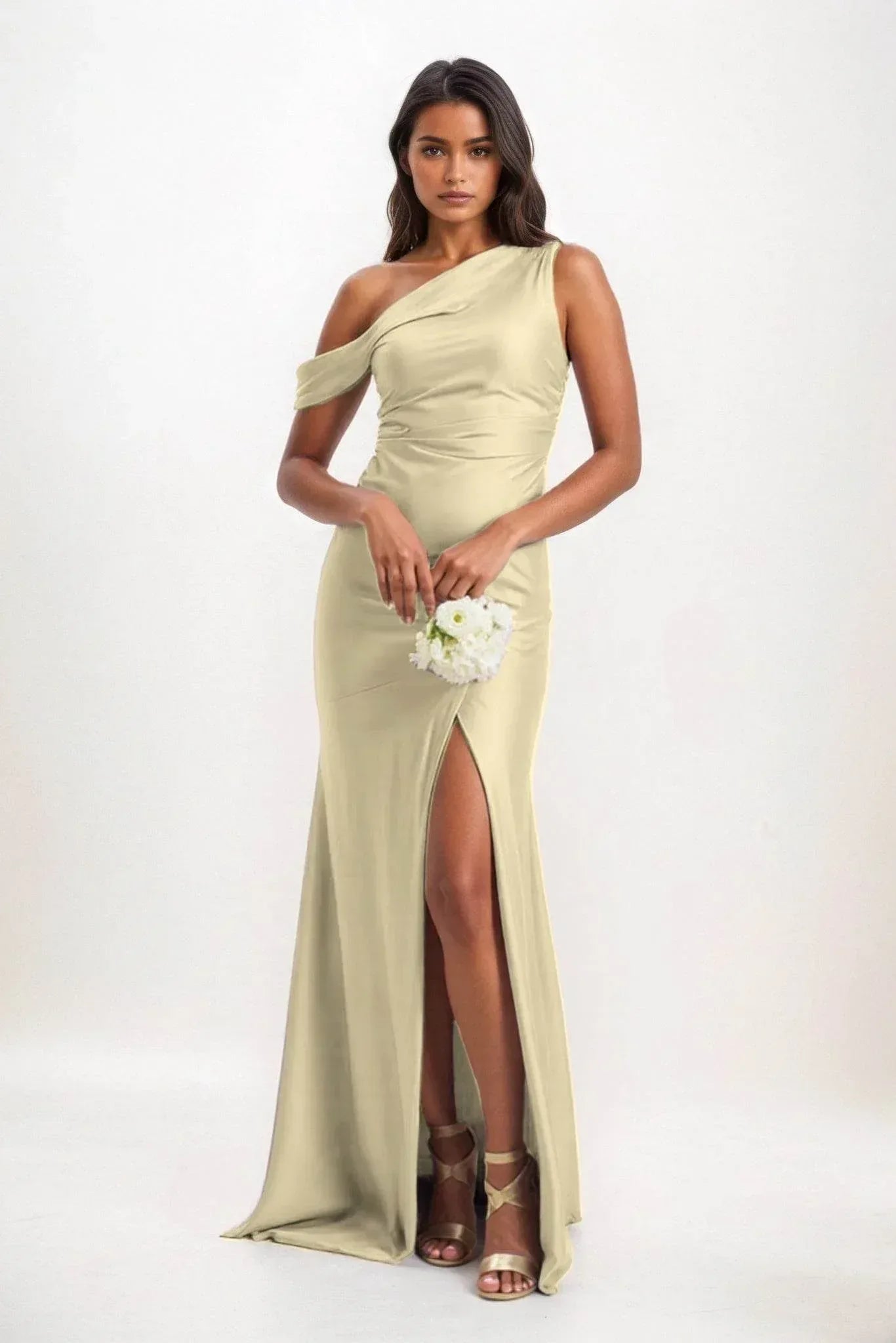 Sheath-Column Maxi Luxe Satin Dress CB0845CS
