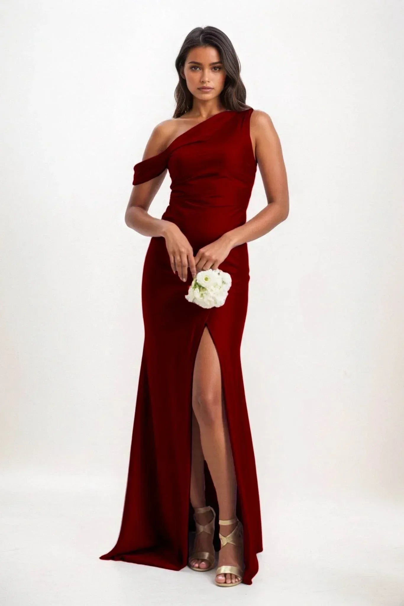 Sheath-Column Maxi Luxe Satin Dress CB0845CS