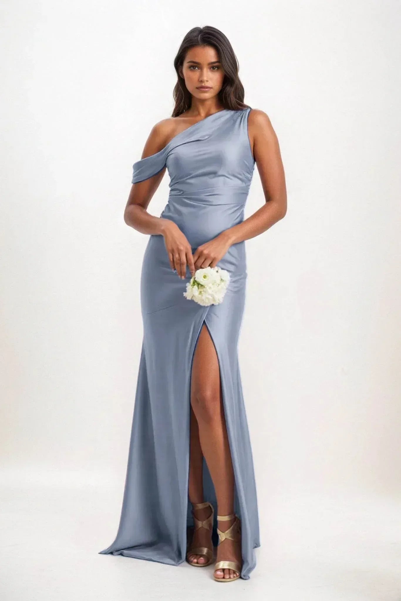 Sheath-Column Maxi Luxe Satin Dress CB0845CS