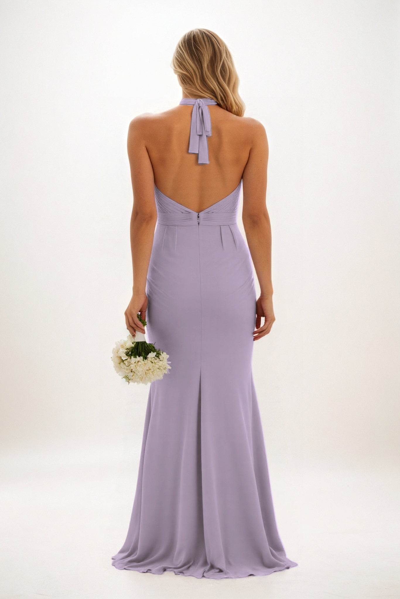 Sheath-Column Maxi Chiffon Bridesmaid Dress CB0848CR