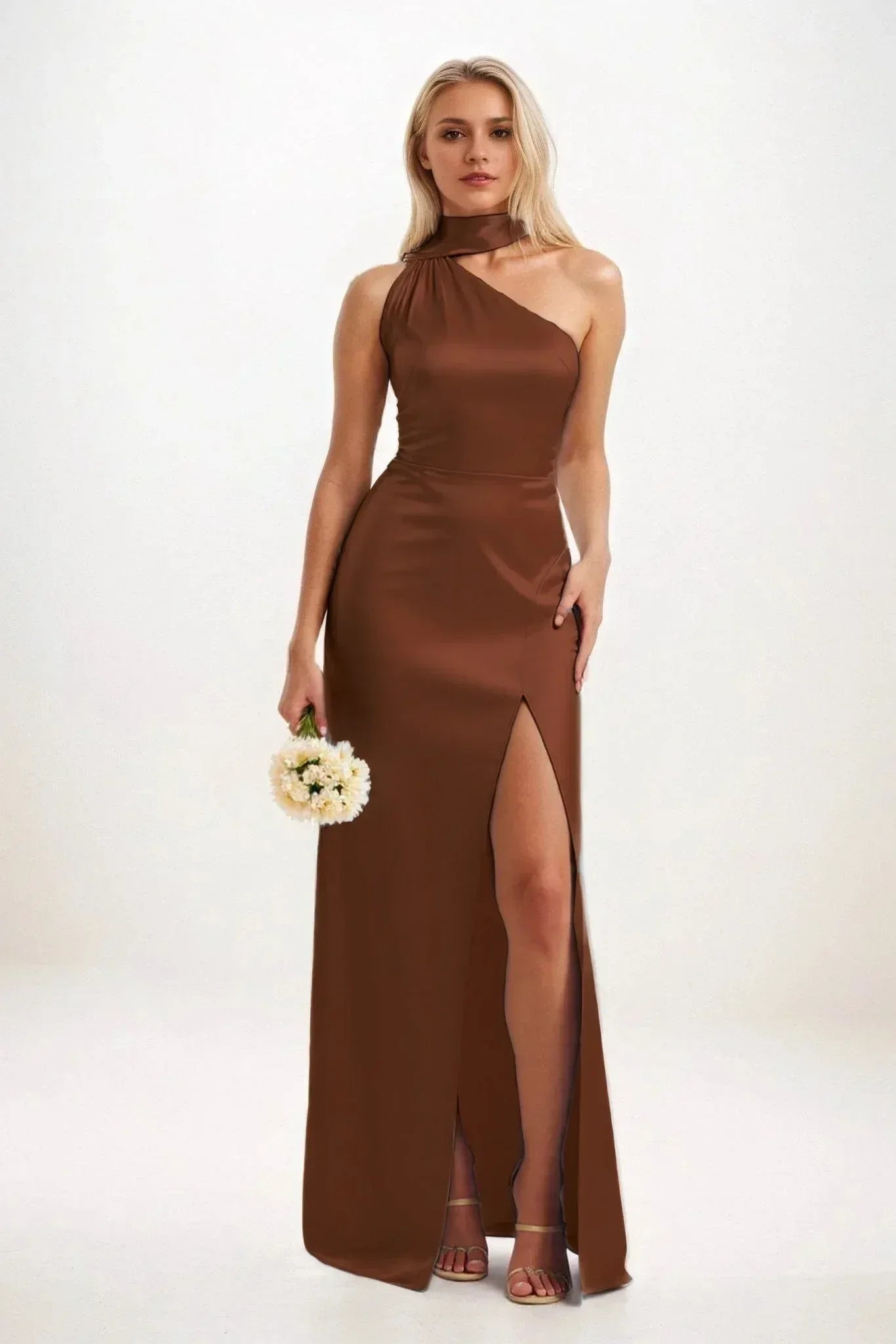 Sheath-Column Maxi Luxe Satin Dress CB0851CS
