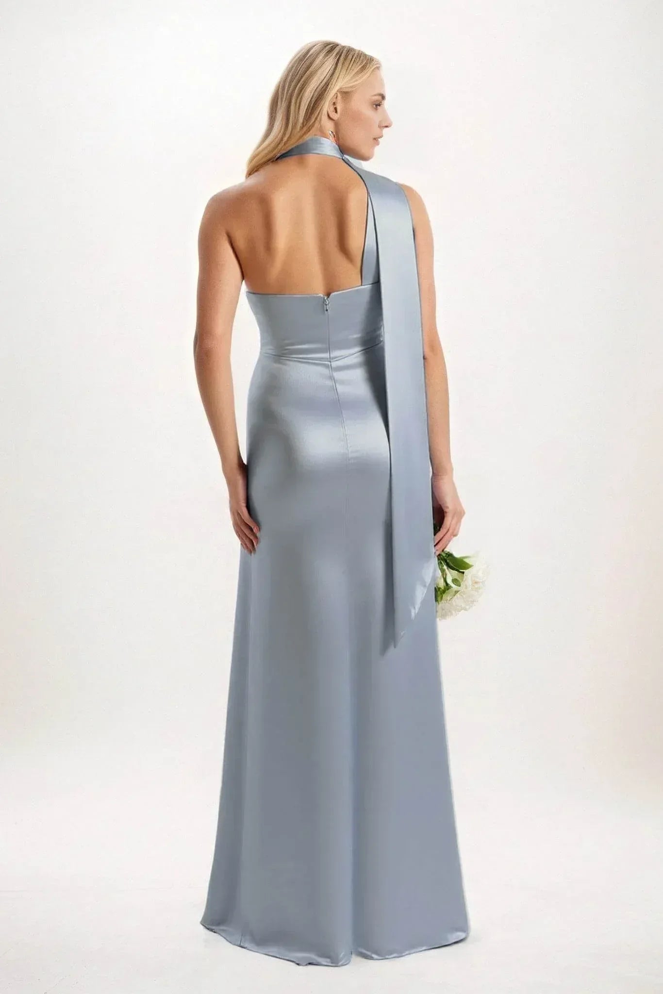 Sheath-Column Maxi Luxe Satin Dress CB0851CS