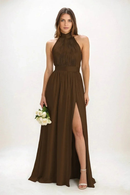 A-Line Maxi Luxe Satin Dress CB0852CS