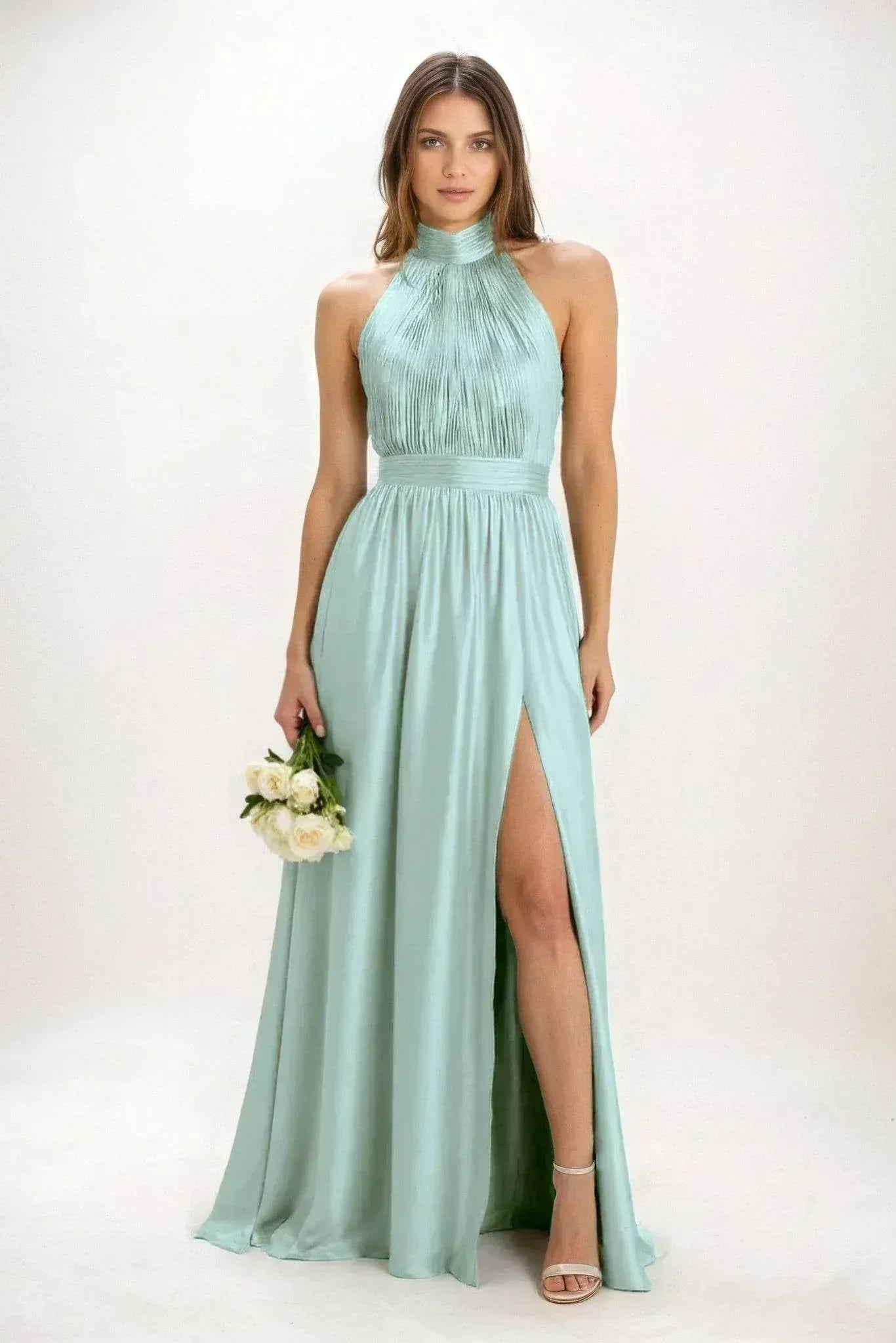 A-Line Maxi Luxe Satin Dress CB0852CS