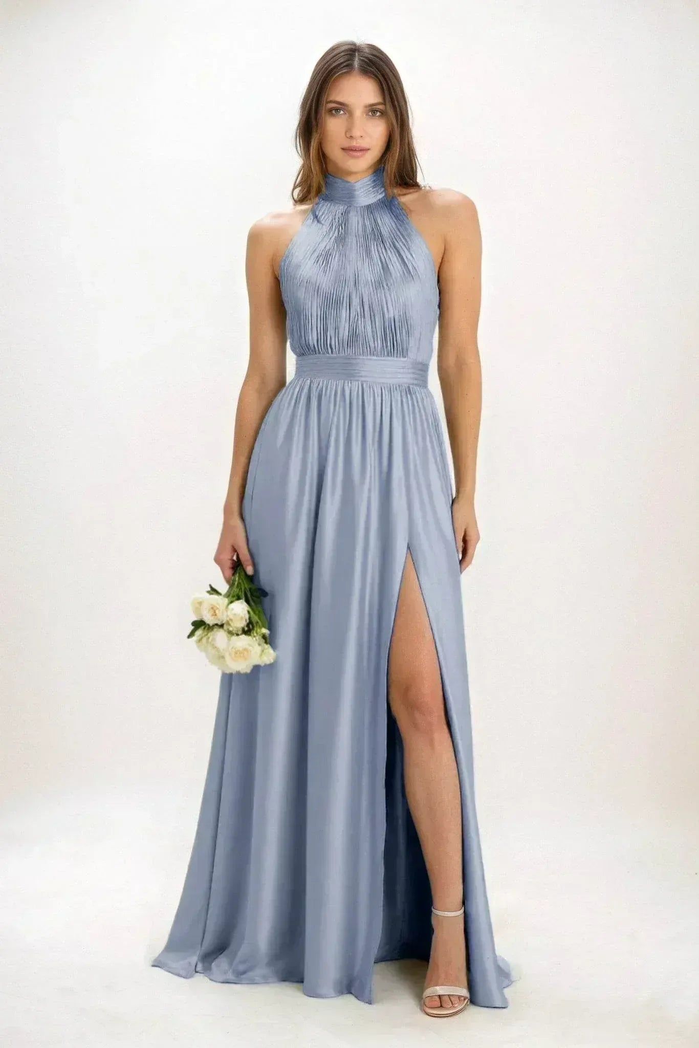 A-Line Maxi Luxe Satin Dress CB0852CS