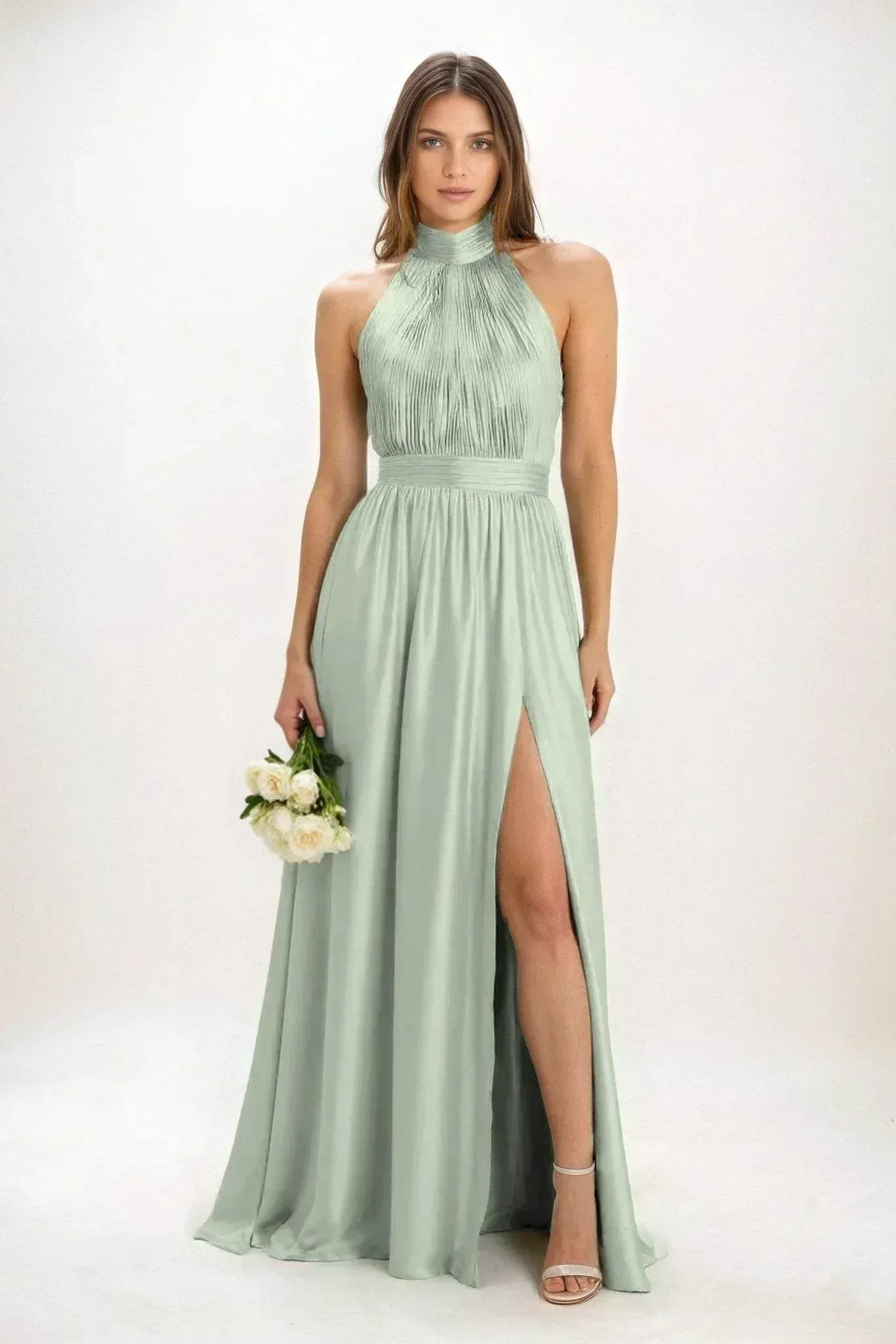 A-Line Maxi Luxe Satin Dress CB0852CS