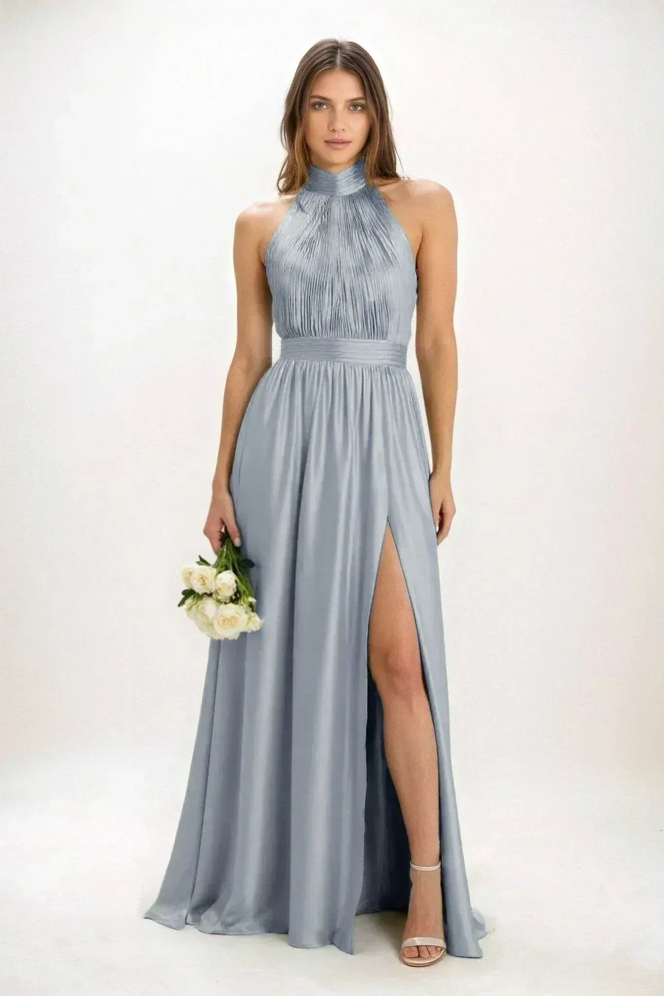 A-Line Maxi Luxe Satin Dress CB0852CS
