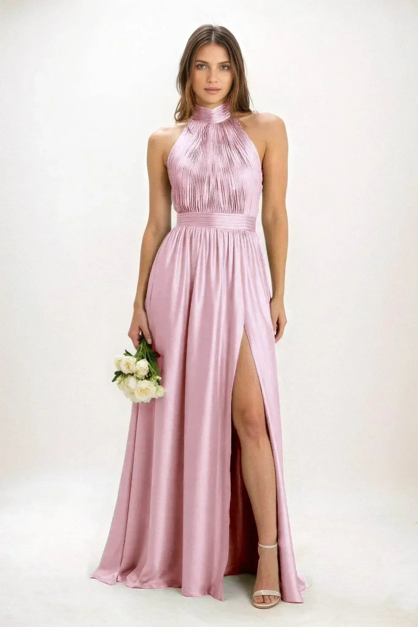 A-Line Maxi Luxe Satin Dress CB0852CS