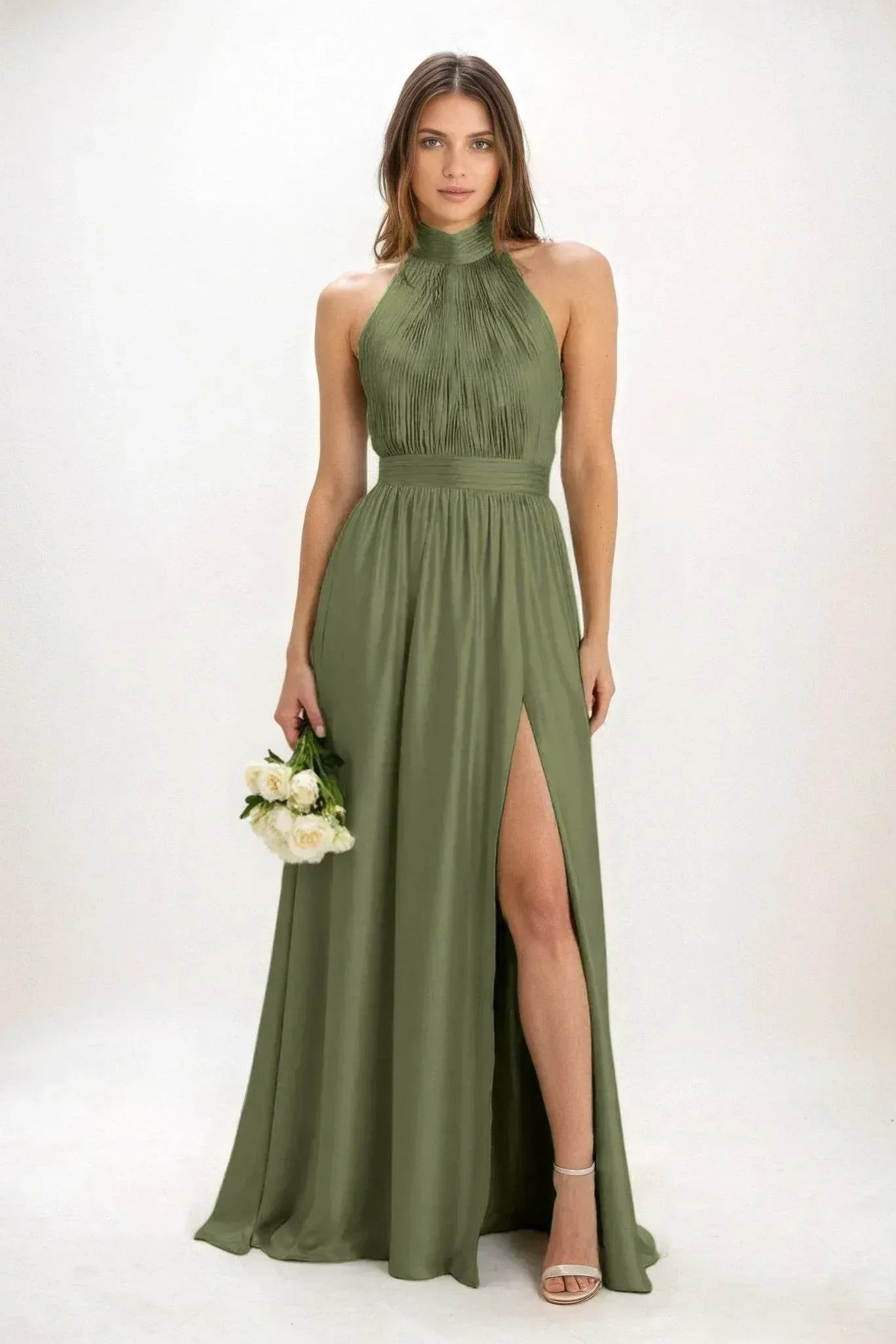 A-Line Maxi Luxe Satin Dress CB0852CS