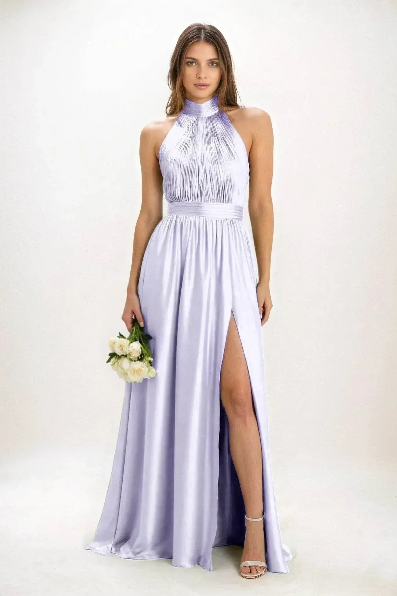 A-Line Maxi Luxe Satin Dress CB0852CS
