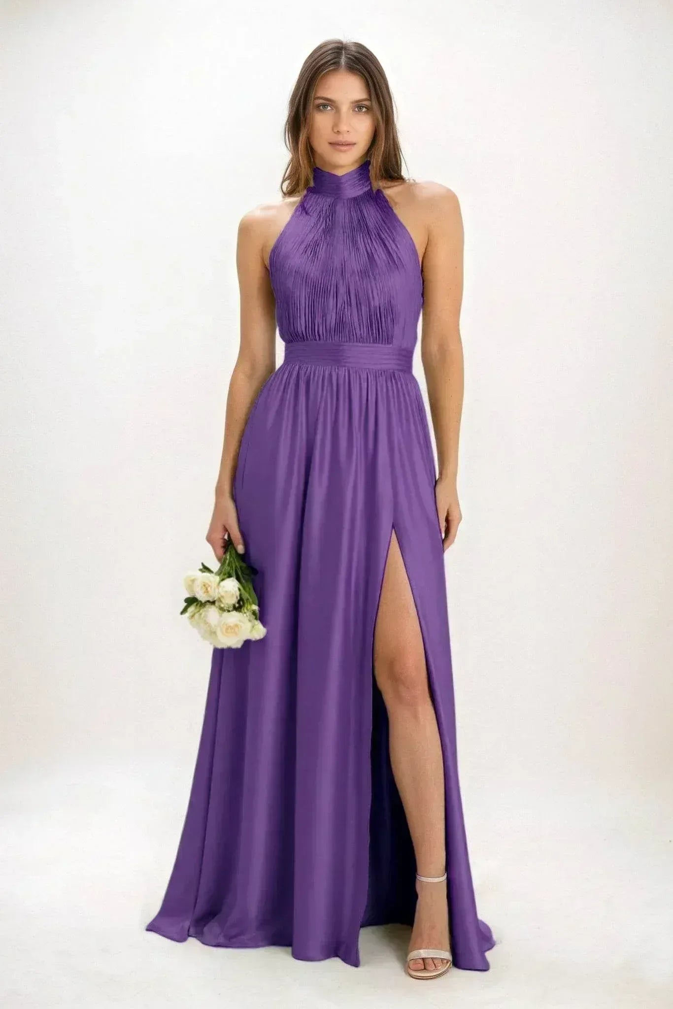 A-Line Maxi Luxe Satin Dress CB0852CS