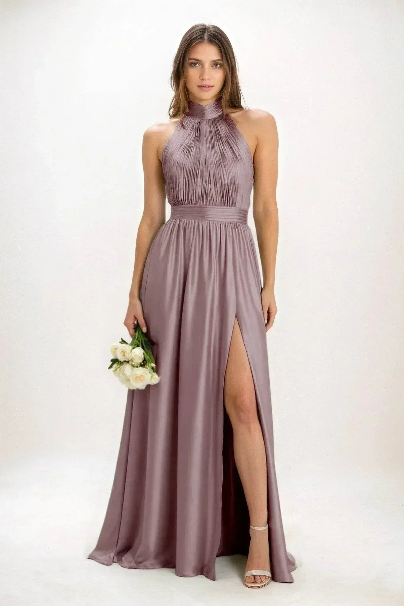 A-Line Maxi Luxe Satin Dress CB0852CS