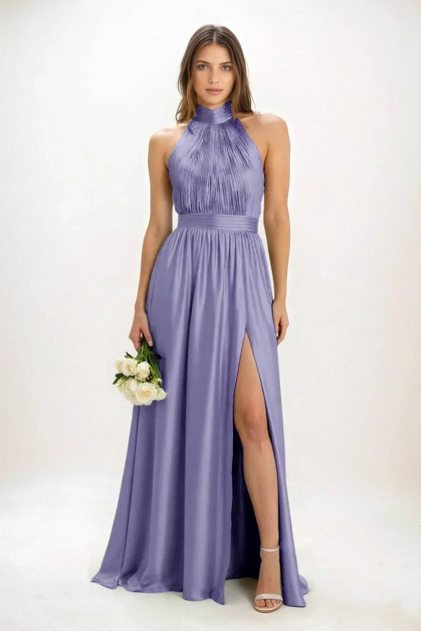 A-Line Maxi Luxe Satin Dress CB0852CS