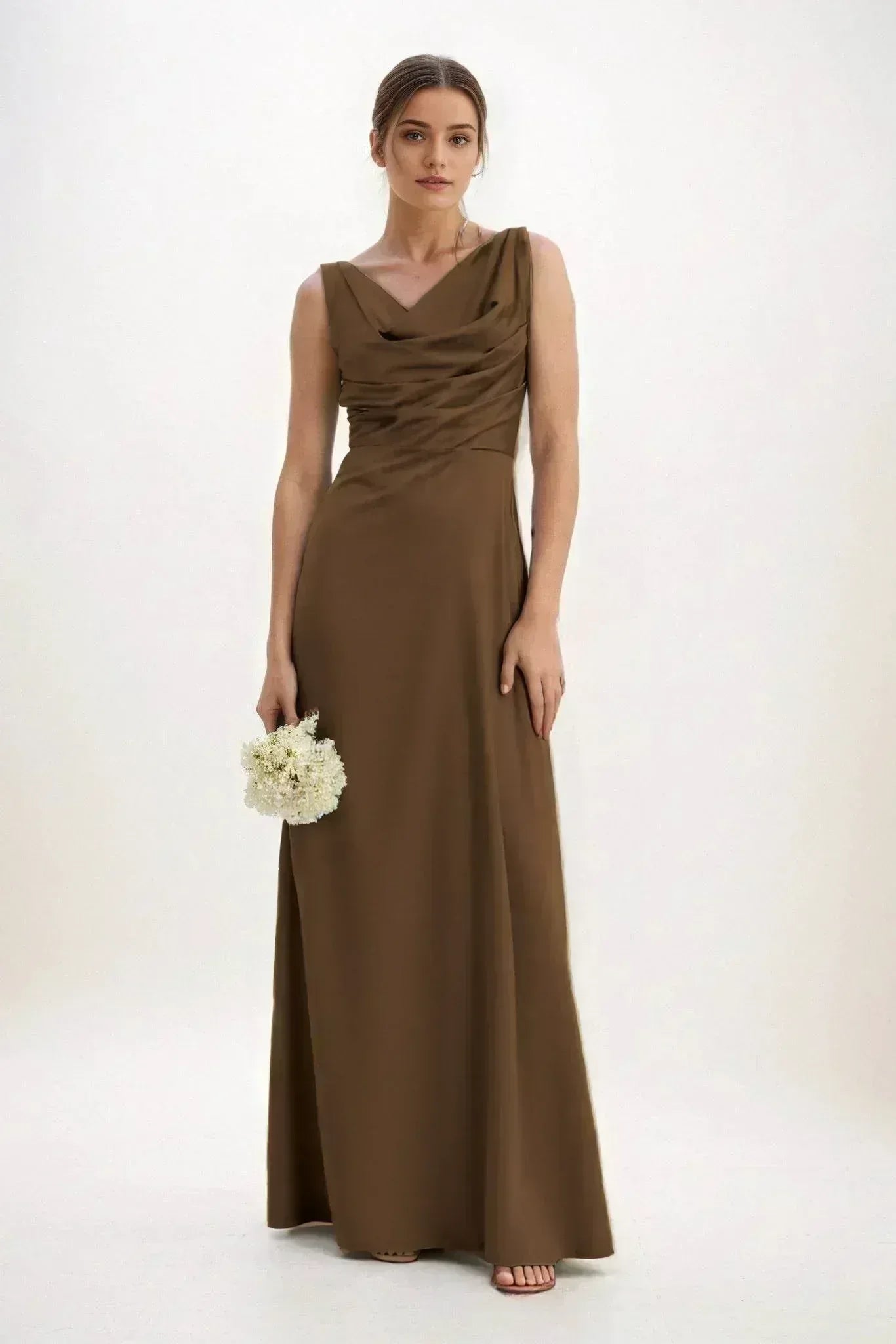 A-Line Maxi Luxe Satin Dress CB0853CS