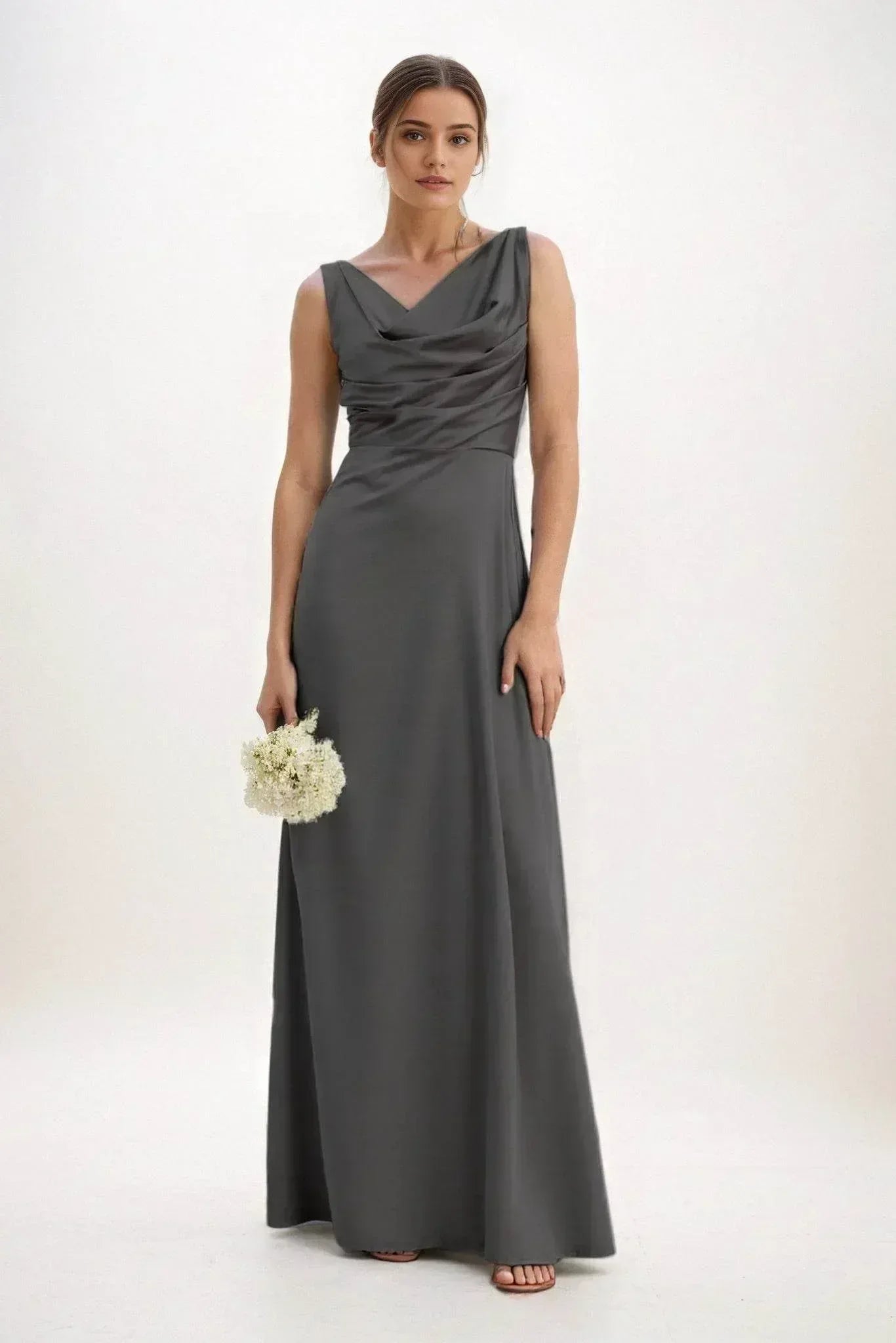 A-Line Maxi Luxe Satin Dress CB0853CS