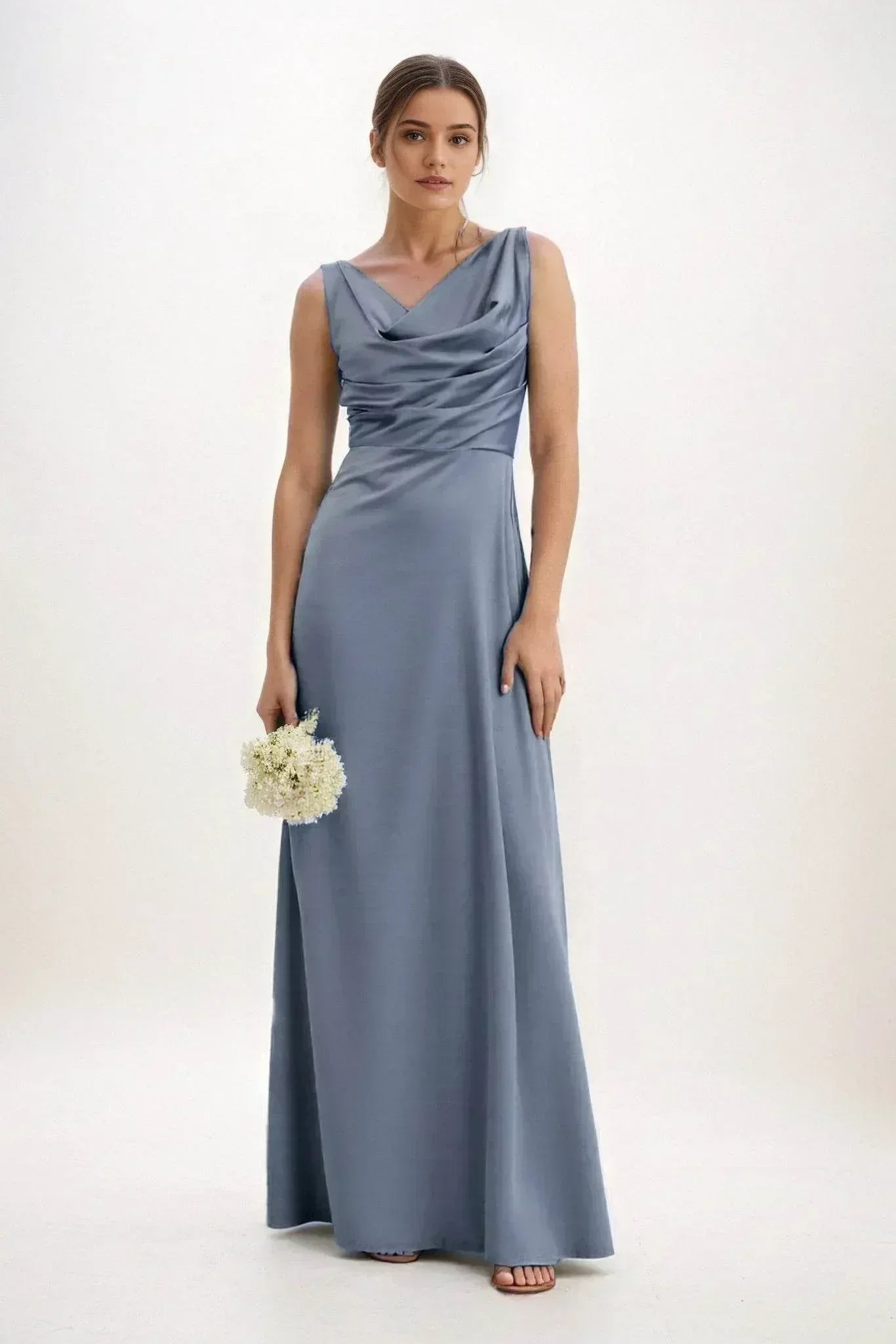A-Line Maxi Luxe Satin Dress CB0853CS