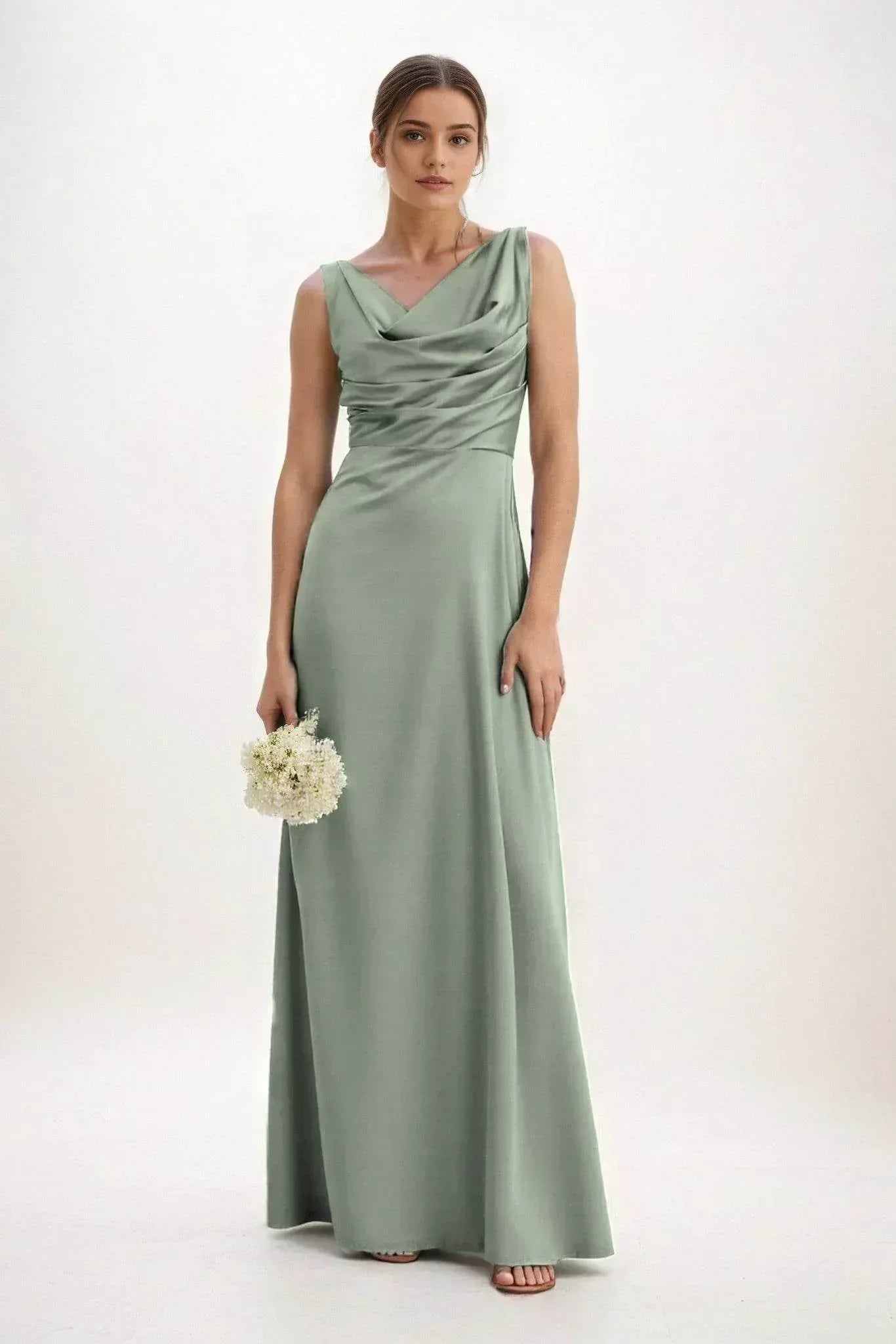 A-Line Maxi Luxe Satin Dress CB0853CS