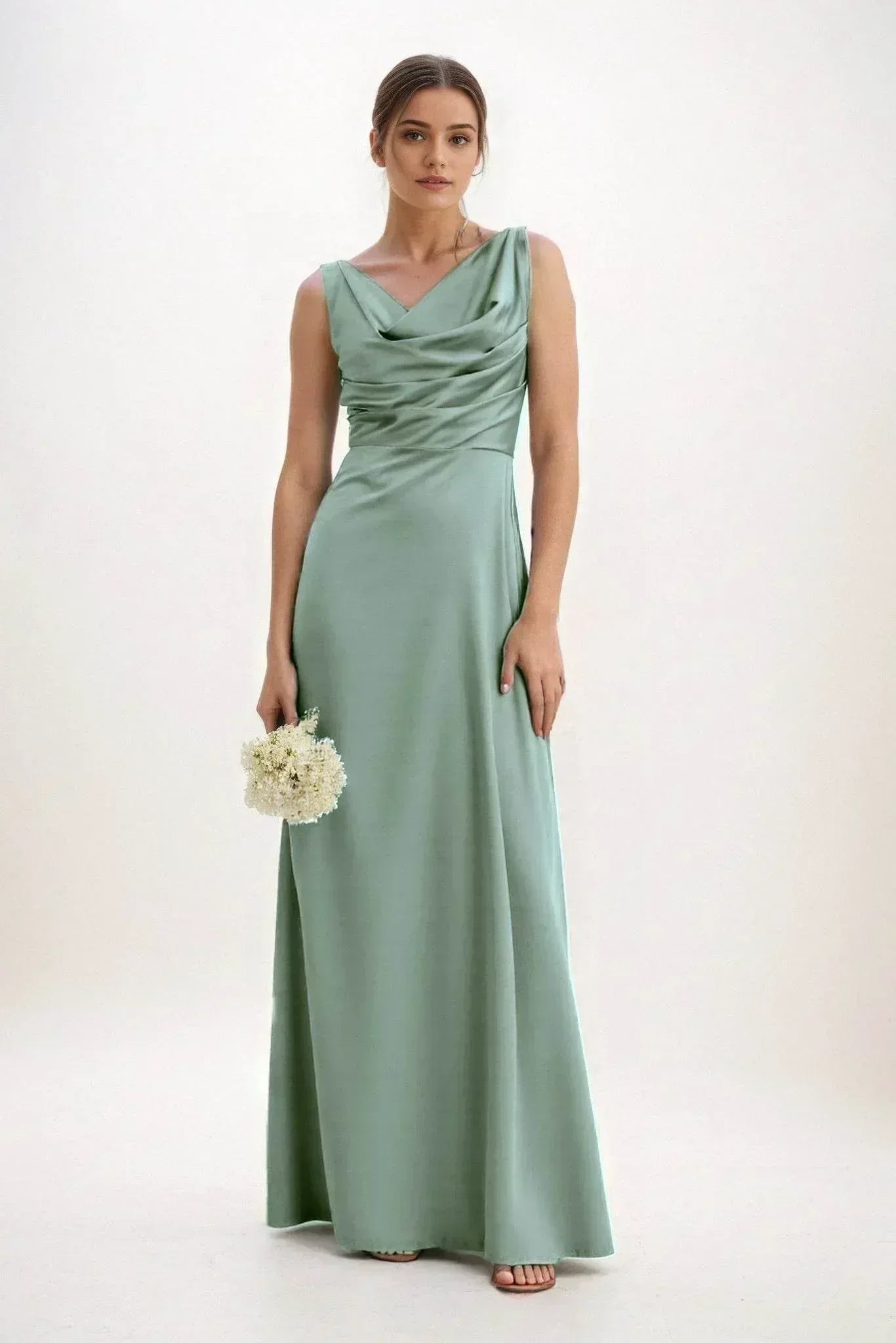 A-Line Maxi Luxe Satin Dress CB0853CS