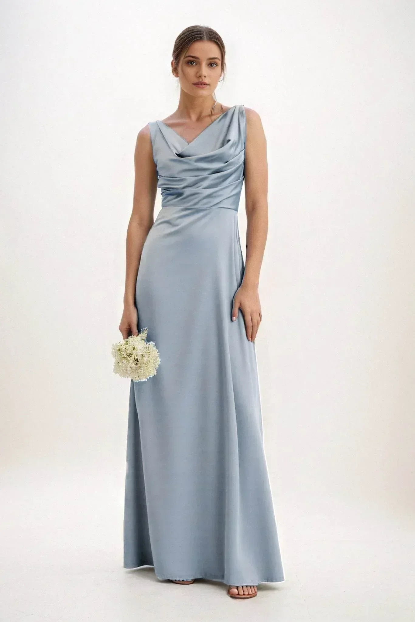 A-Line Maxi Luxe Satin Dress CB0853CS