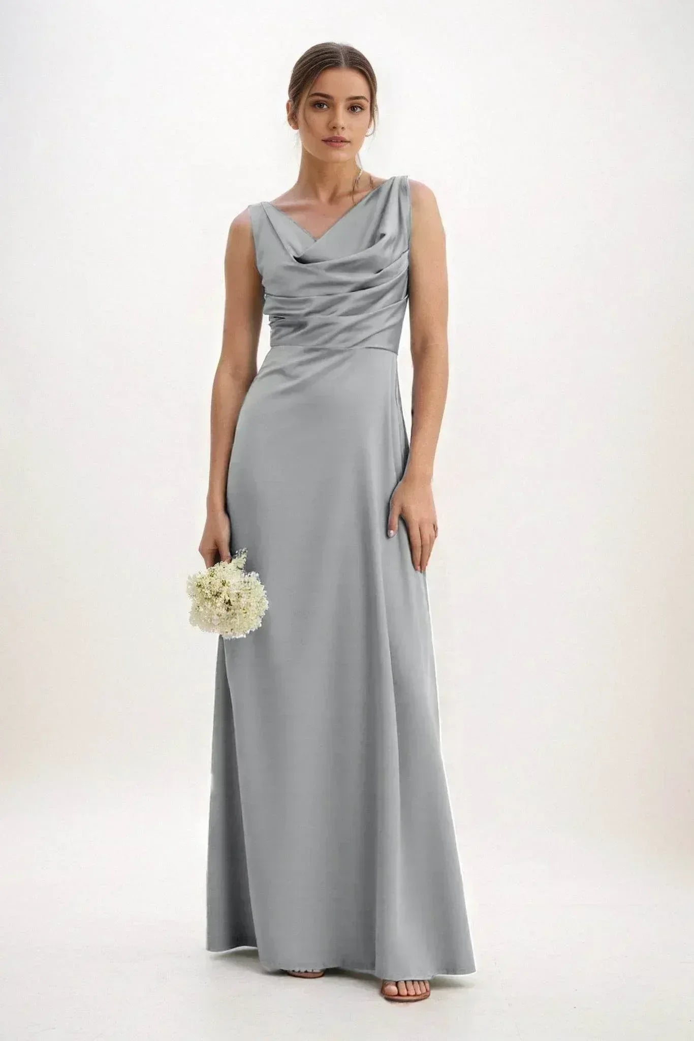 A-Line Maxi Luxe Satin Dress CB0853CS