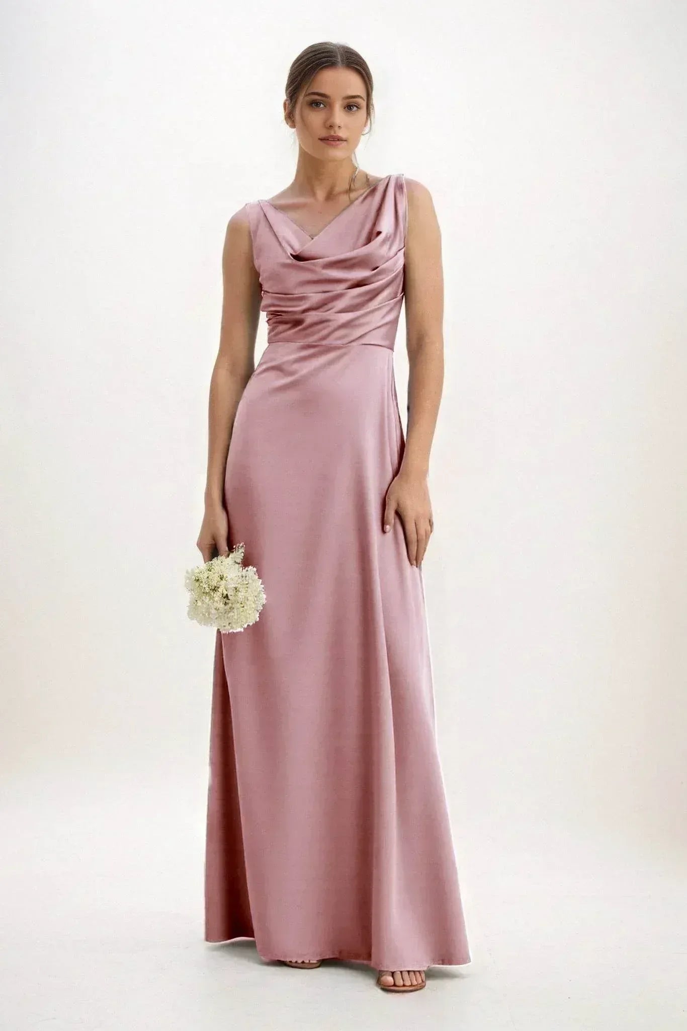 A-Line Maxi Luxe Satin Dress CB0853CS