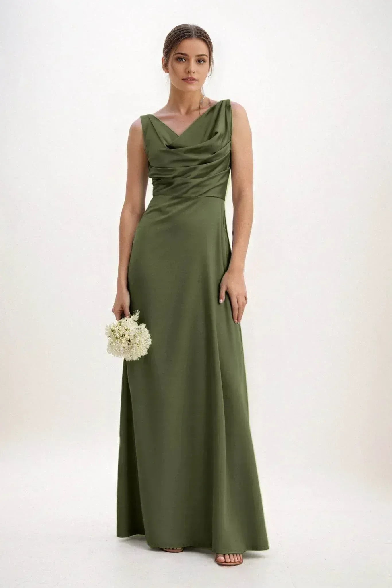 A-Line Maxi Luxe Satin Dress CB0853CS