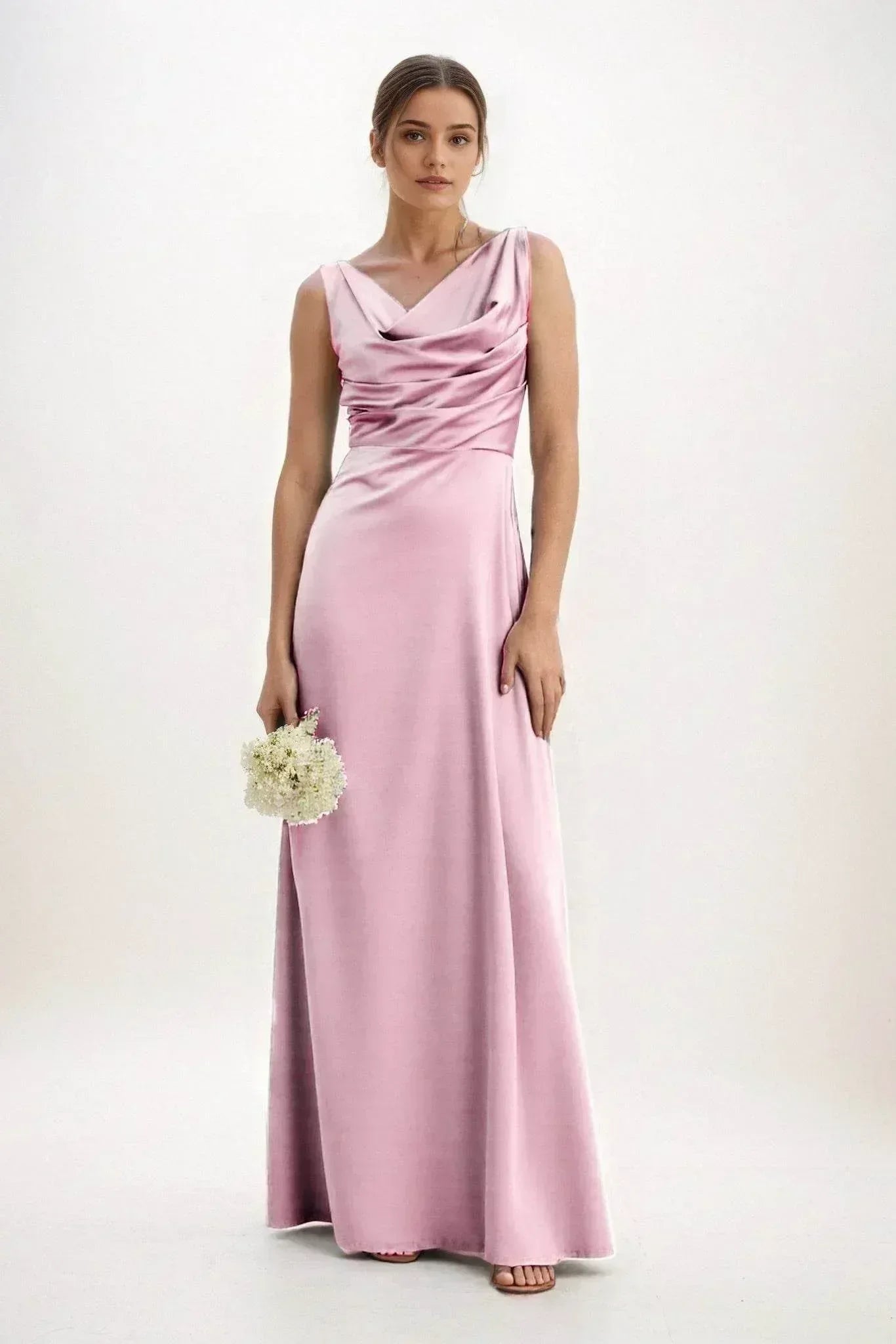 A-Line Maxi Luxe Satin Dress CB0853CS