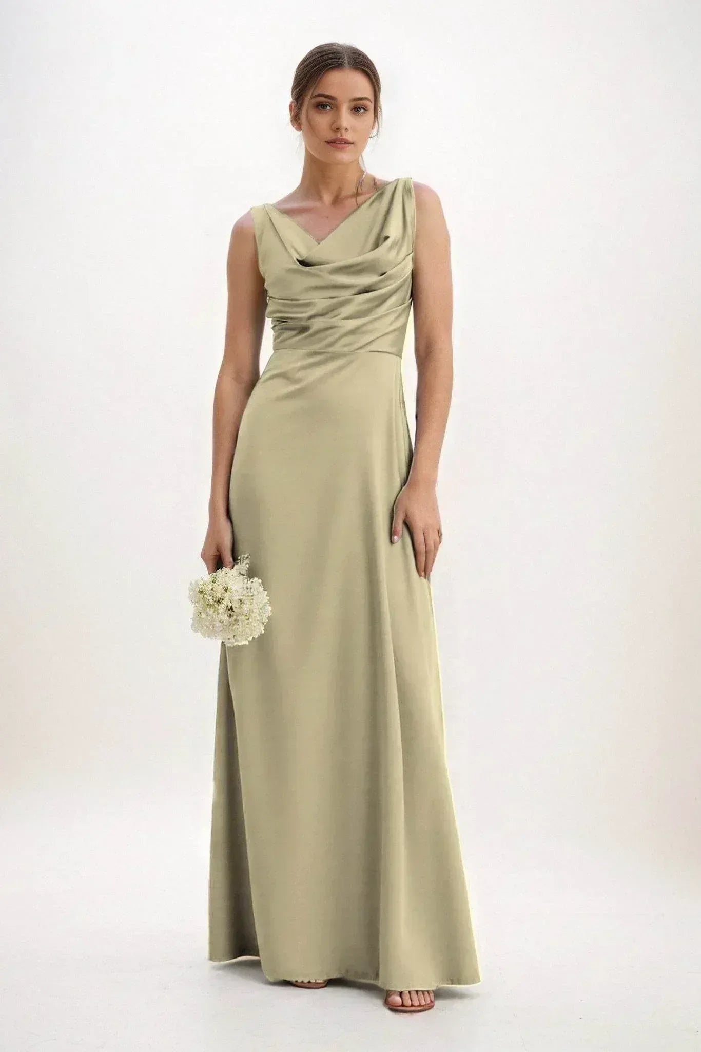 A-Line Maxi Luxe Satin Dress CB0853CS