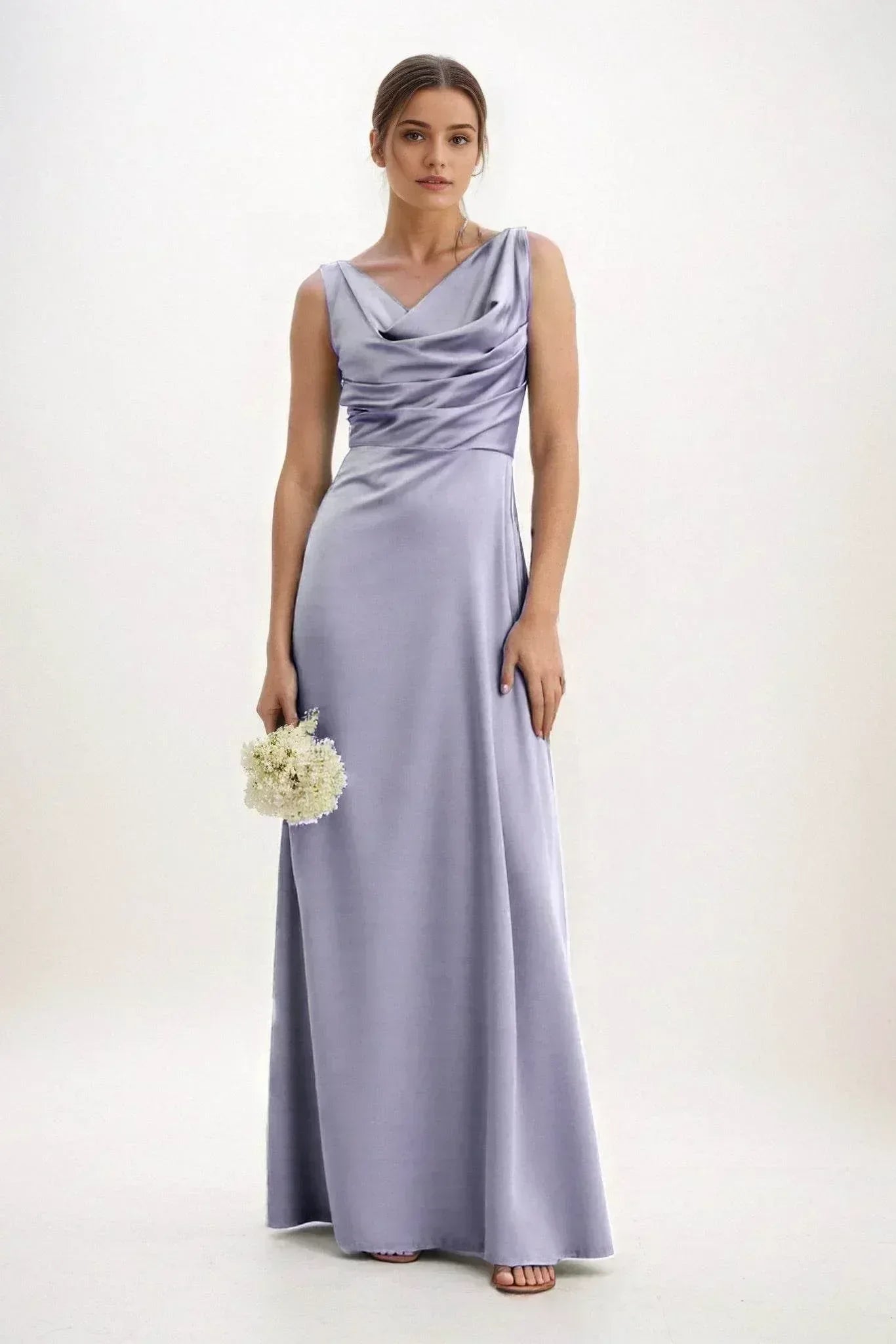 A-Line Maxi Luxe Satin Dress CB0853CS