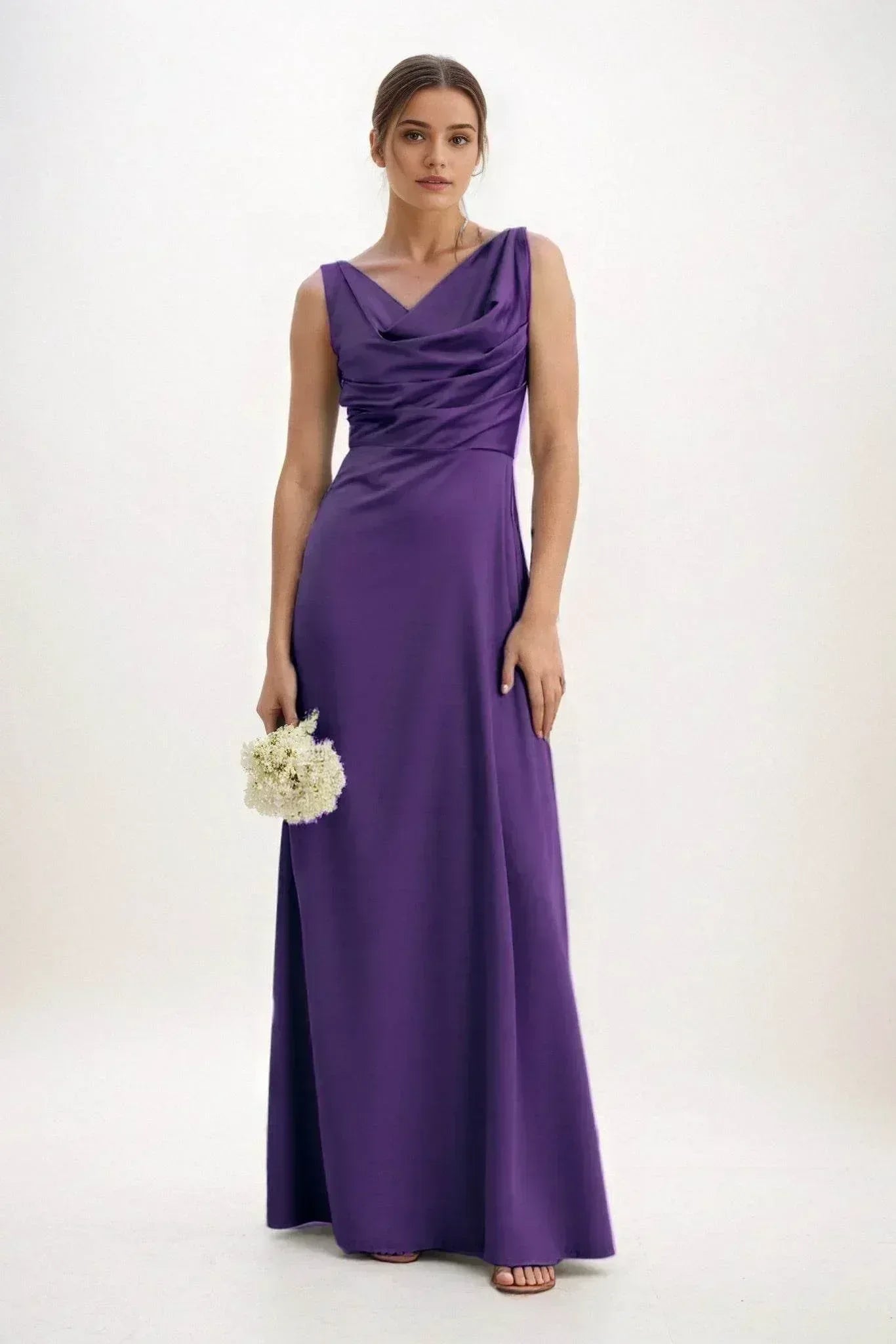A-Line Maxi Luxe Satin Dress CB0853CS