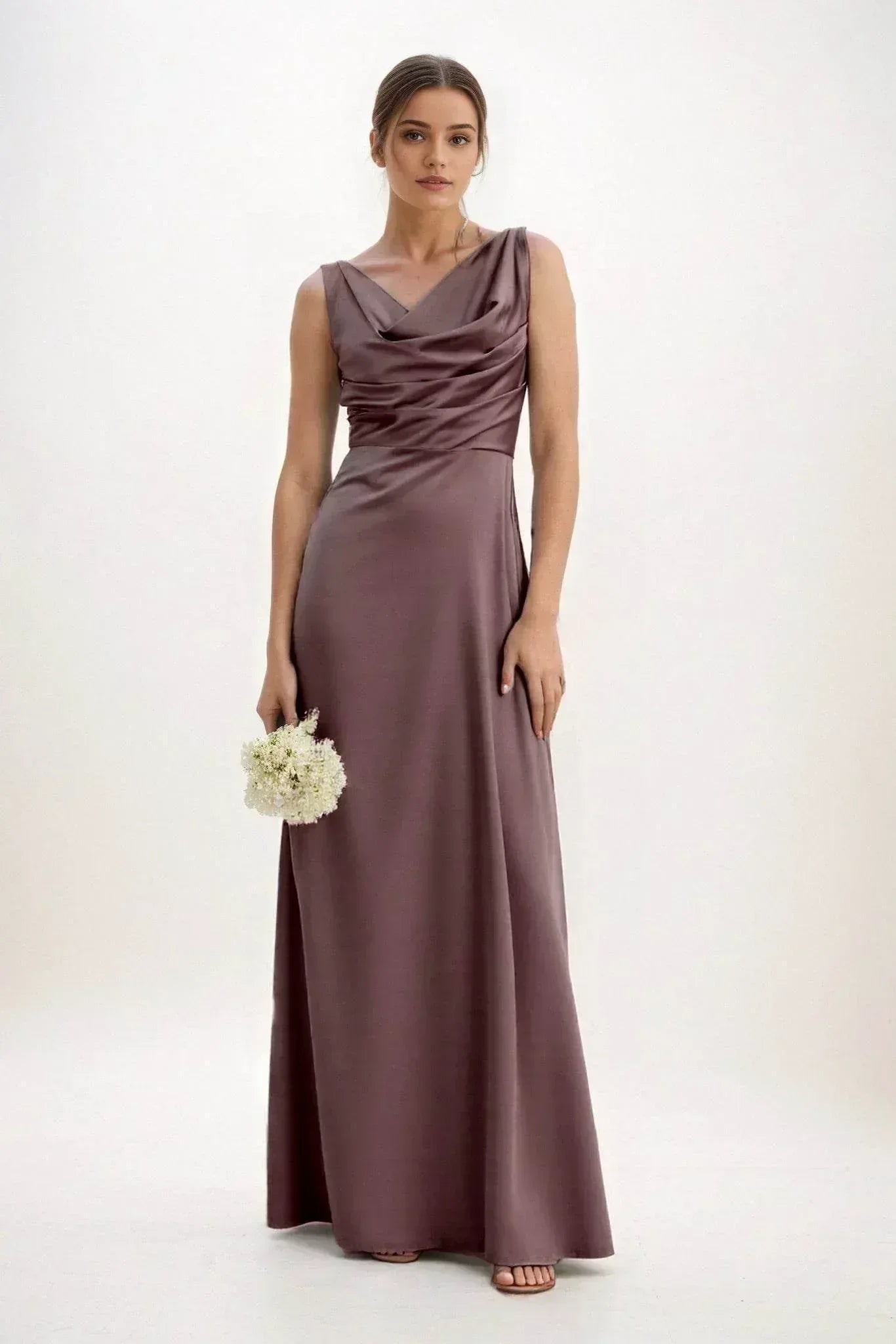 A-Line Maxi Luxe Satin Dress CB0853CS