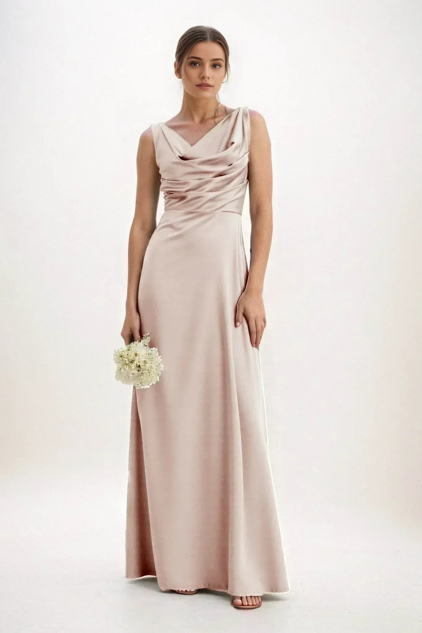 A-Line Maxi Luxe Satin Dress CB0853CS