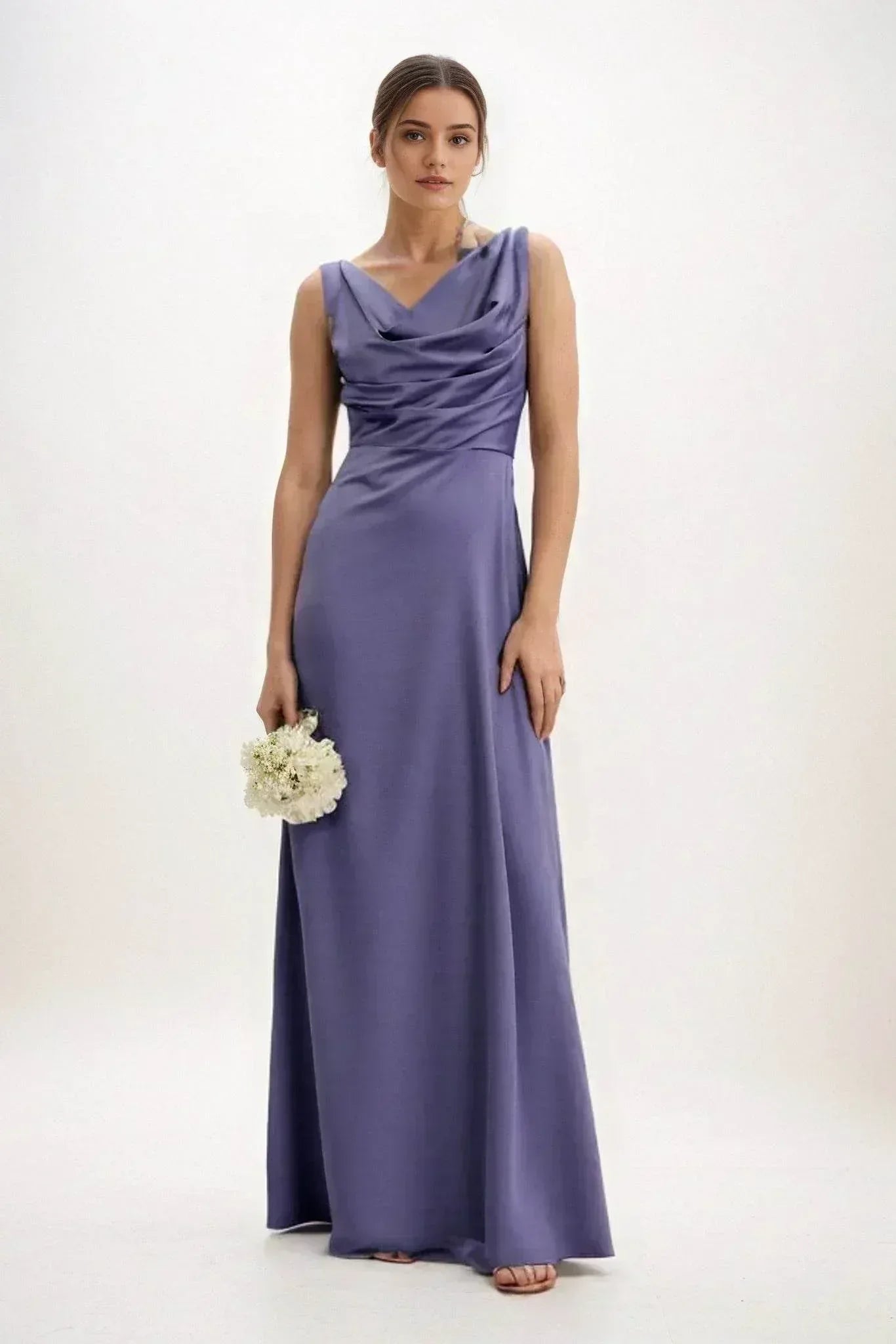 A-Line Maxi Luxe Satin Dress CB0853CS