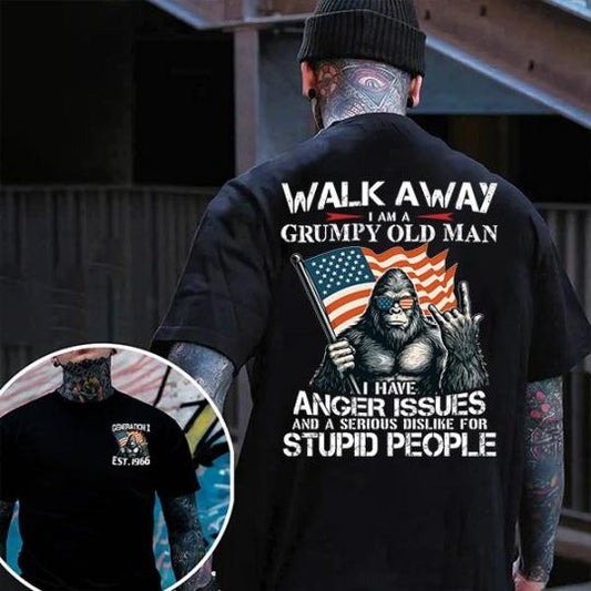 “Grumpy Gorilla” Angry Humor American Flag Tee