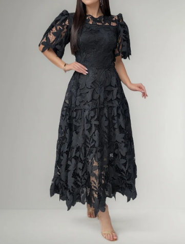SS26 Elegant Lace Midi Dress