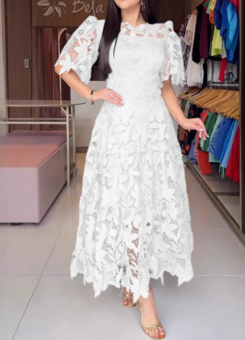 SS26 Elegant Lace Midi Dress