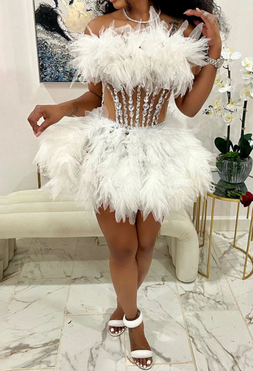 Rhinestone Tulle Party Dress